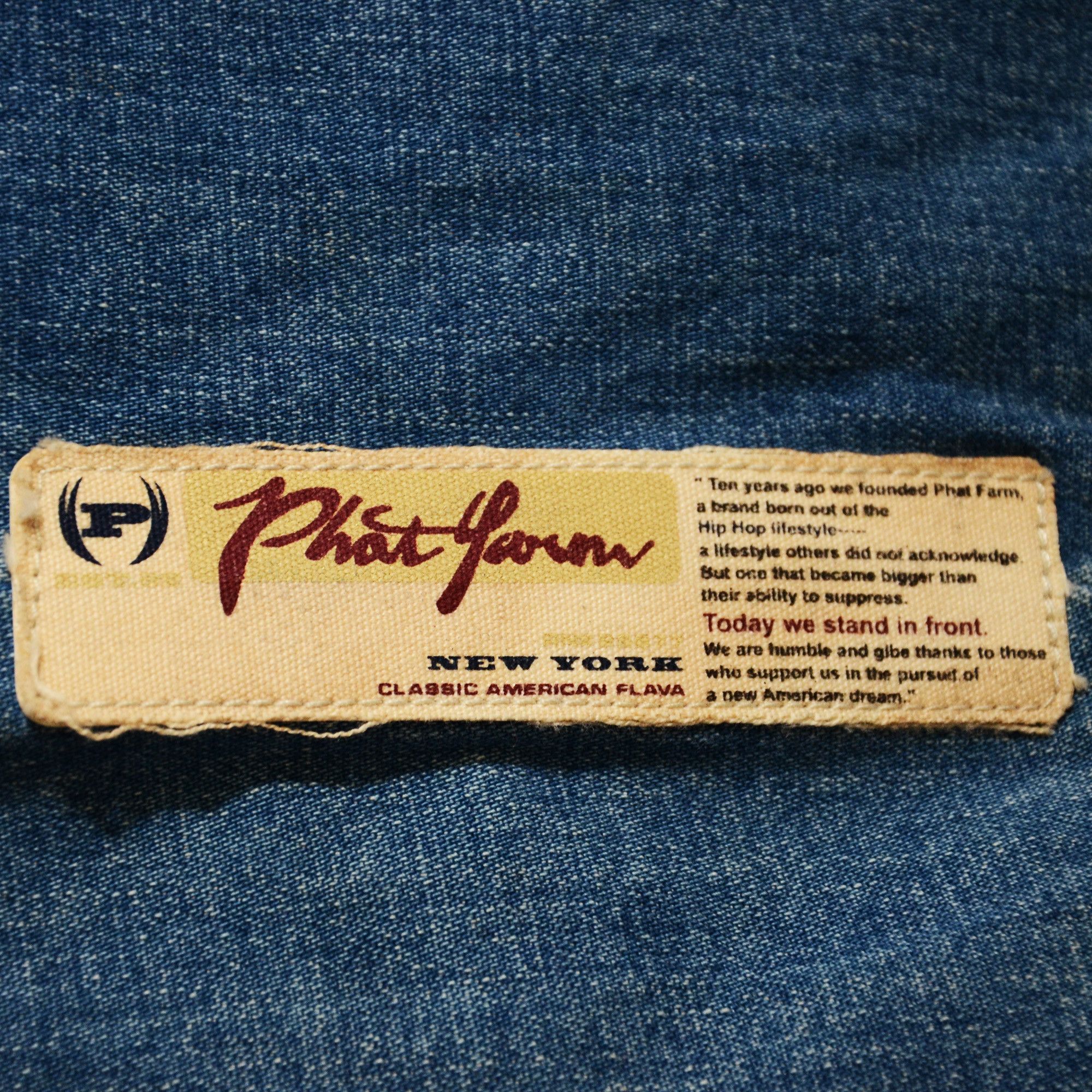 Phat Farm [Color Defects] Phat Farm Denim Shorts 90s Hiphop Streetwear Size US 34 / EU 50 - 11 Thumbnail