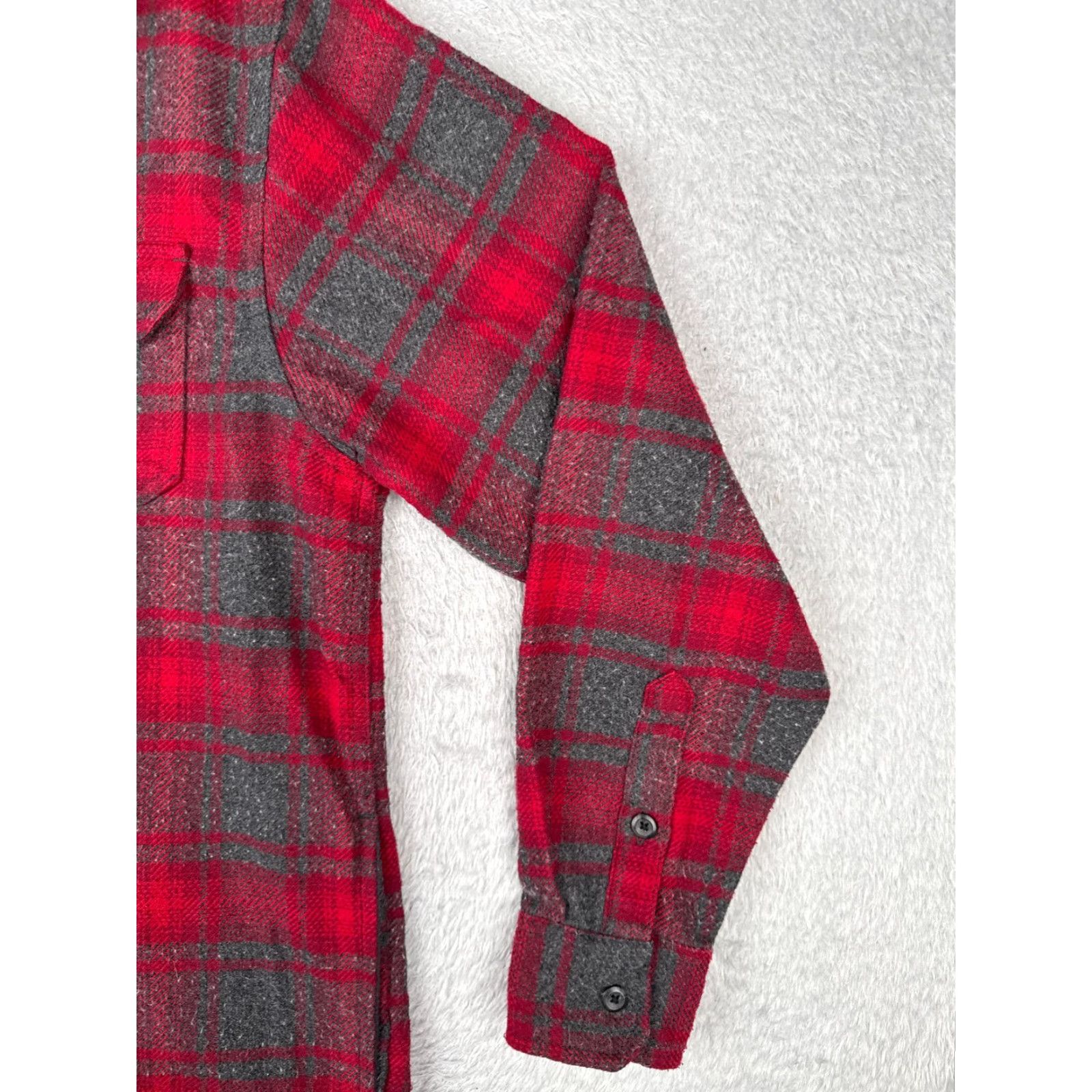 Orvis VINTAGE ORVIS Shirt Men Large Red Gray Plaid Flannel Button Up Cotton Pocket Camp READ Size US L / EU 52-54 / 3 - 2 Thumbnail