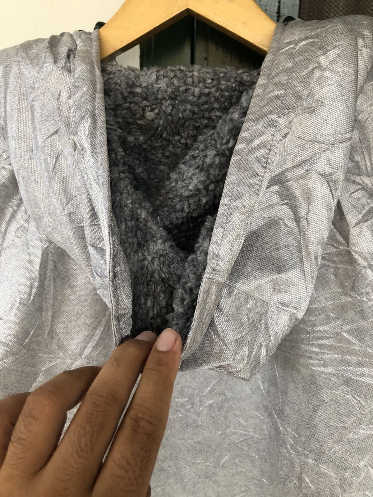 Nike × Vintage Vintage Nike Silver Long Coat Fleece Jacket Size US XL / EU 56 / 4 - 20 Thumbnail