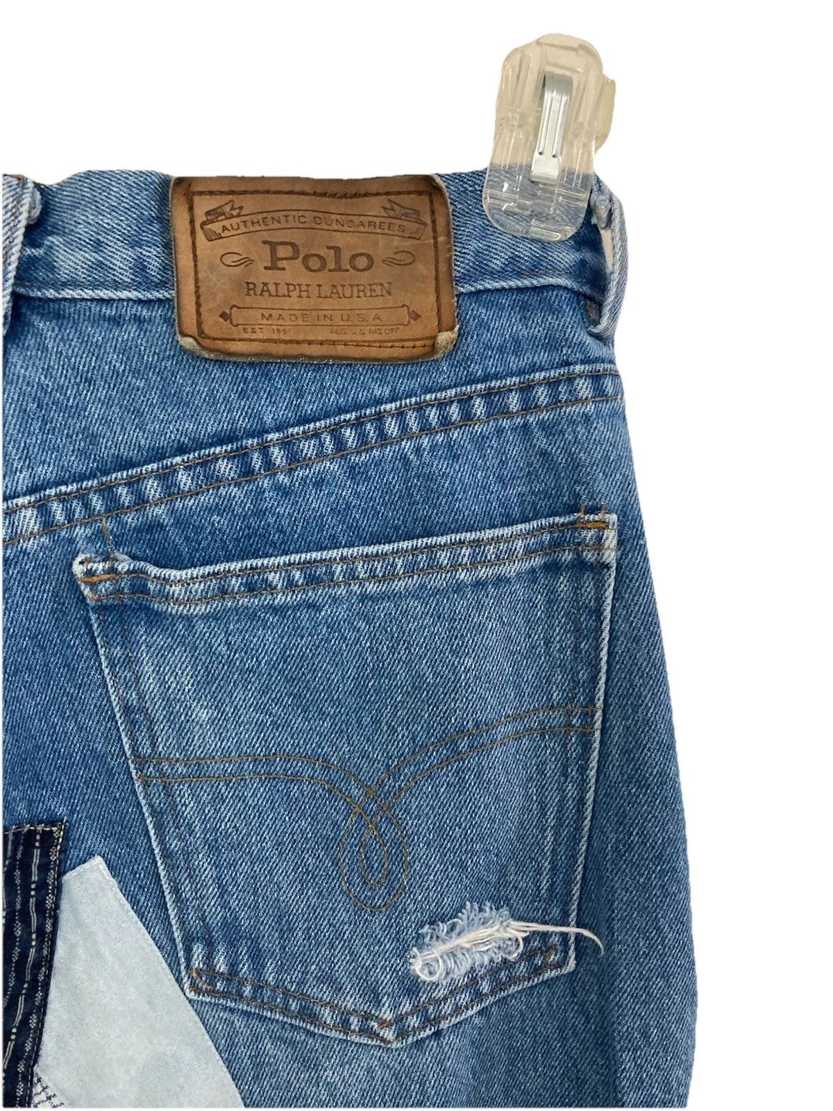 Polo Ralph Lauren VTG Polo Ralph Lauren Patchwork Jeans Distressed USA 28x33 Size US 28 / EU 44 - 8 Thumbnail