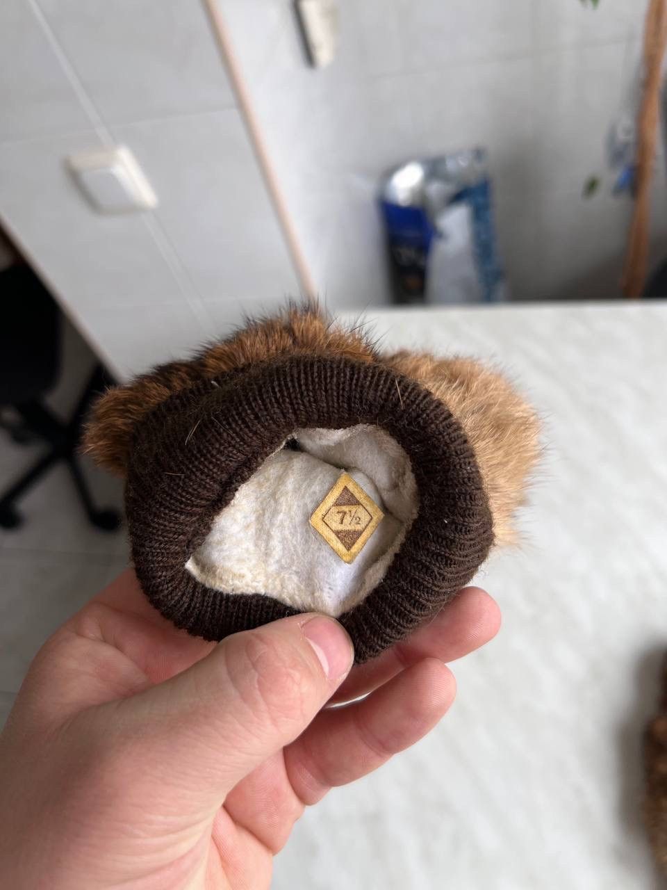 Japanese Brand Vintage 80’s Real Fur Leather Avant Garde y2k Brown Gloves Size ONE SIZE - 4 Thumbnail