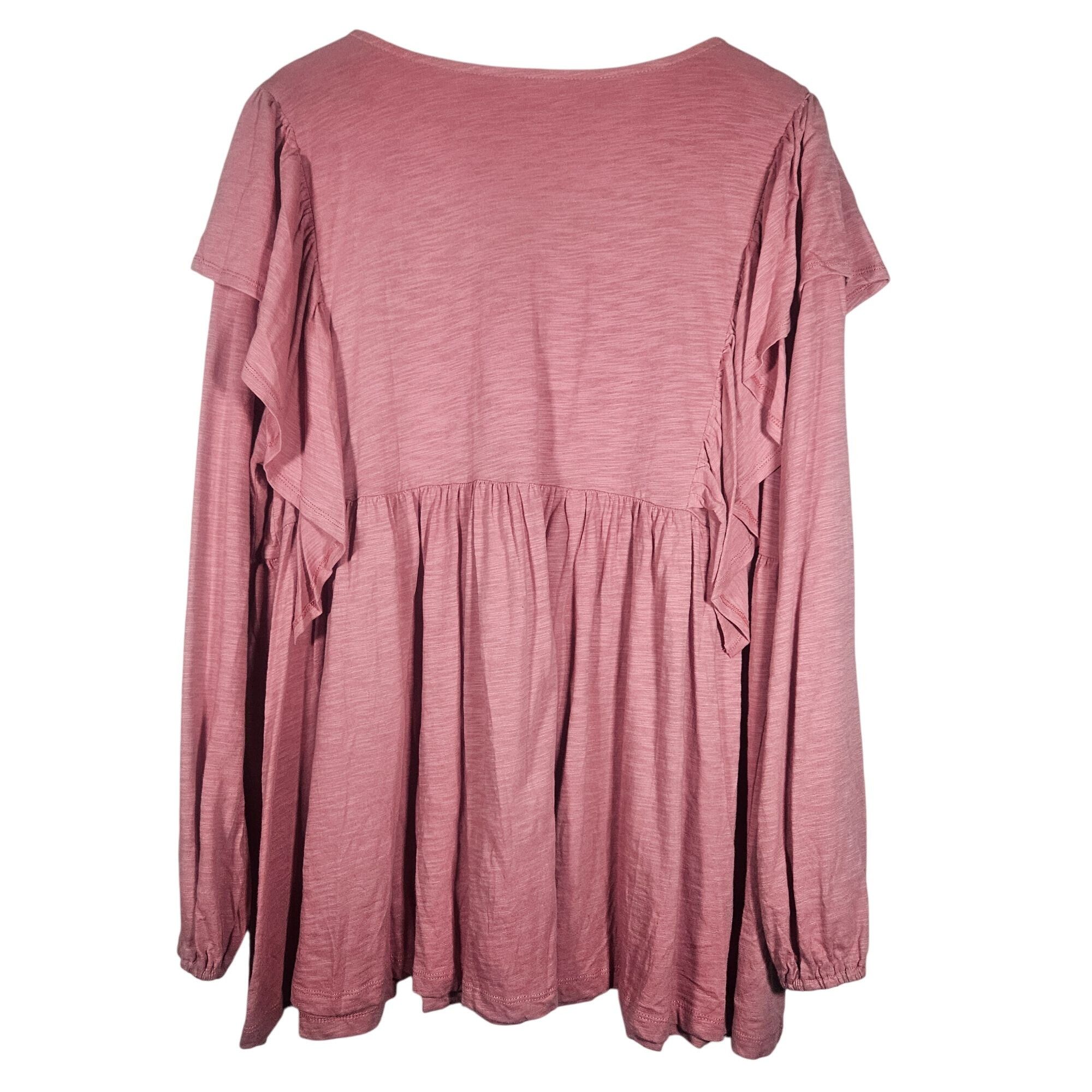Other ODDY Mauve Woman’s Embroidered Peasant Ruffle Boho Top 3XL C Size 3XL / US 20-22 - 3 Thumbnail