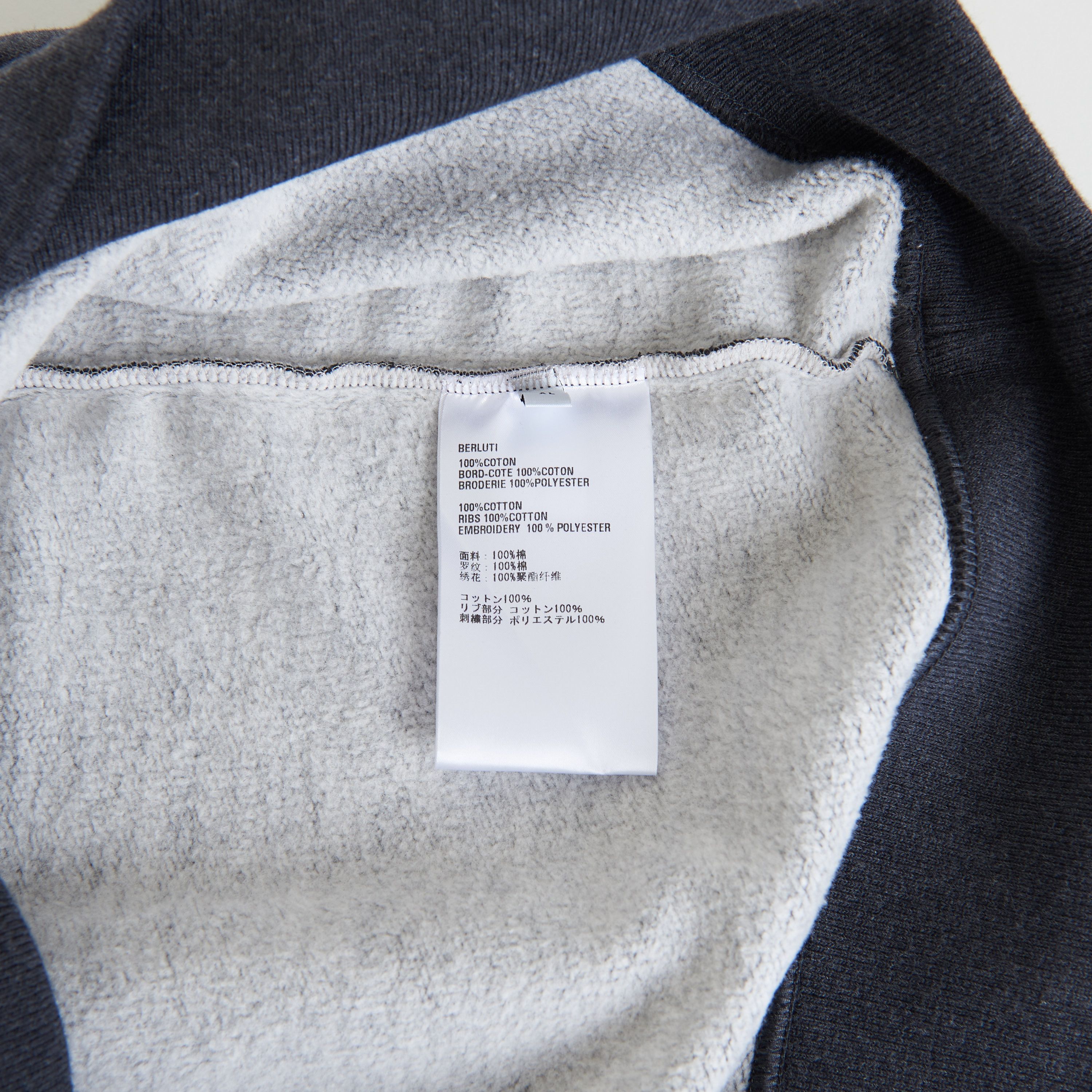 Berluti Embroidered Scritto Sweatshirt - Dark Grey Melange Size US XL / EU 56 / 4 - 10 Thumbnail