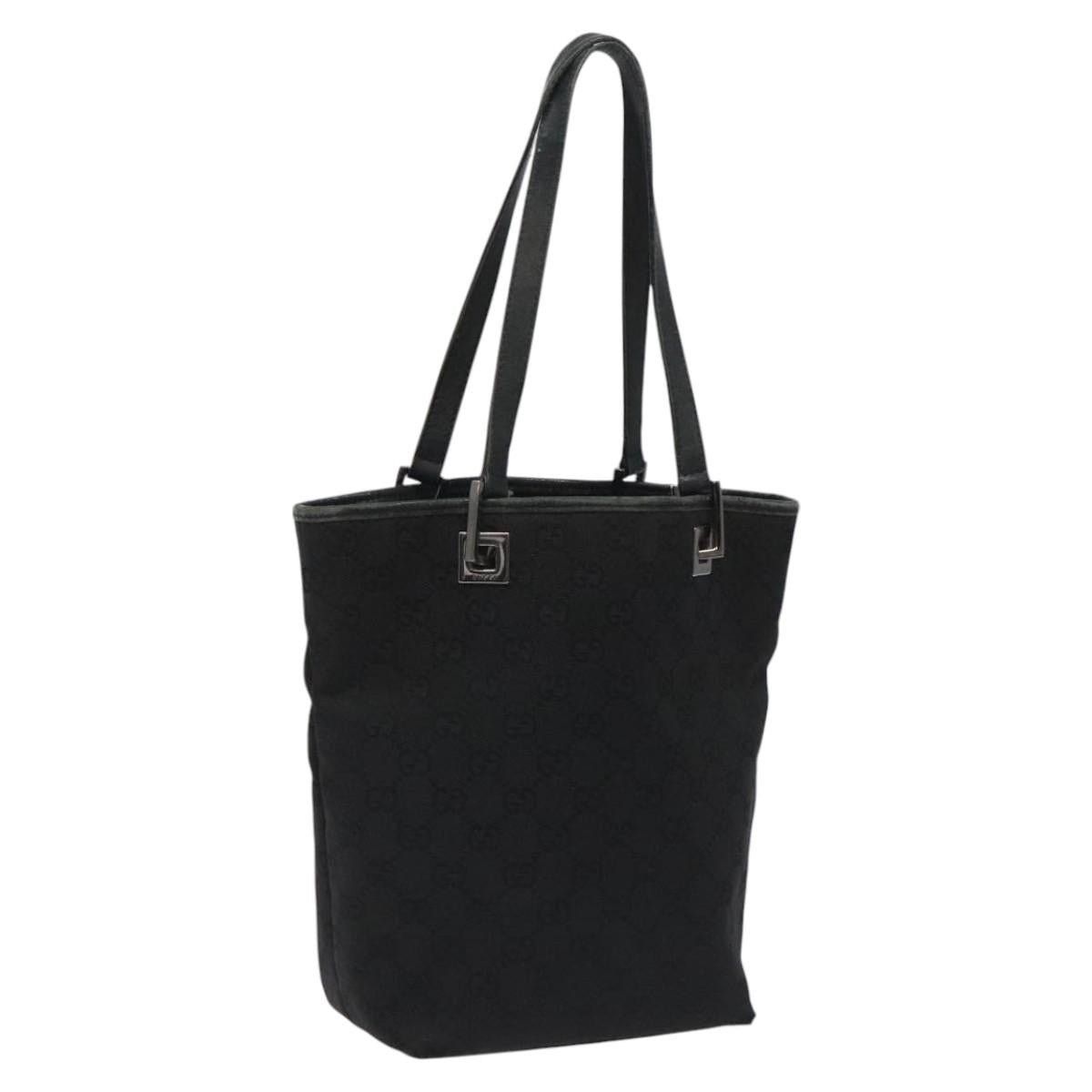 Gucci GUCCI GG Canvas Tote Bag Black Size ONE SIZE - 1 Thumbnail