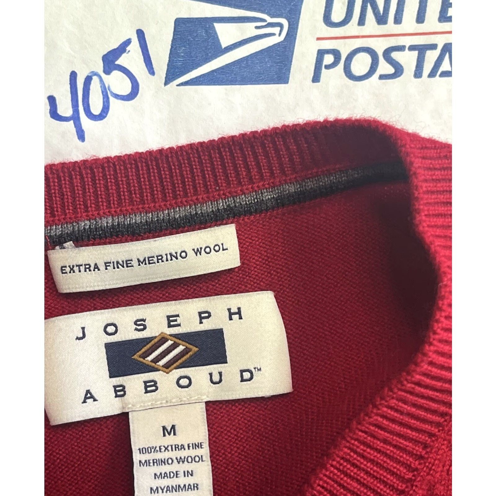 Joseph Abboud Joseph Abboud Vest Red Merino Wool V-Neck Sleeveless M Mens Sweater Classic Lightweight Fall Winter Spring Business Casual Travel Regular Size Medium Size US M / EU 48-50 / 2 - 7 Thumbnail