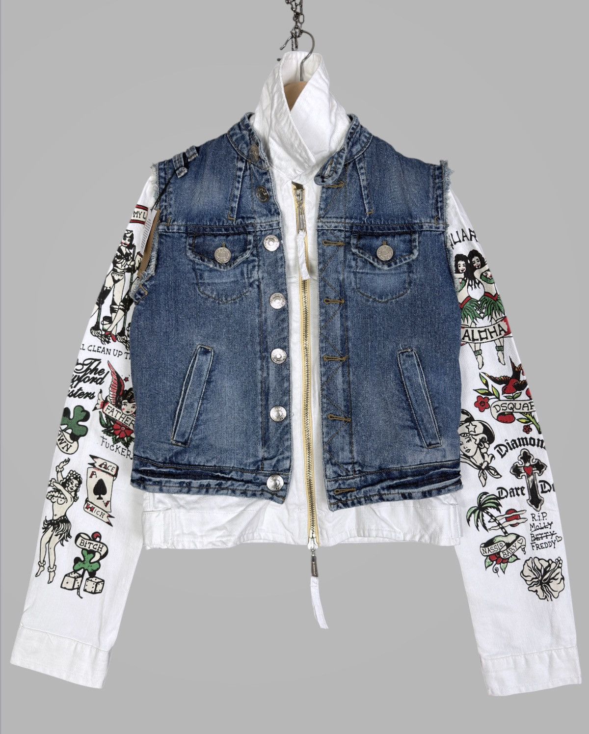 Dsquared2 SS 2005 Dsquared2 3 in 1 Tattoo Denim Jacket. Size US M / EU 48-50 / 2 - 16 Thumbnail