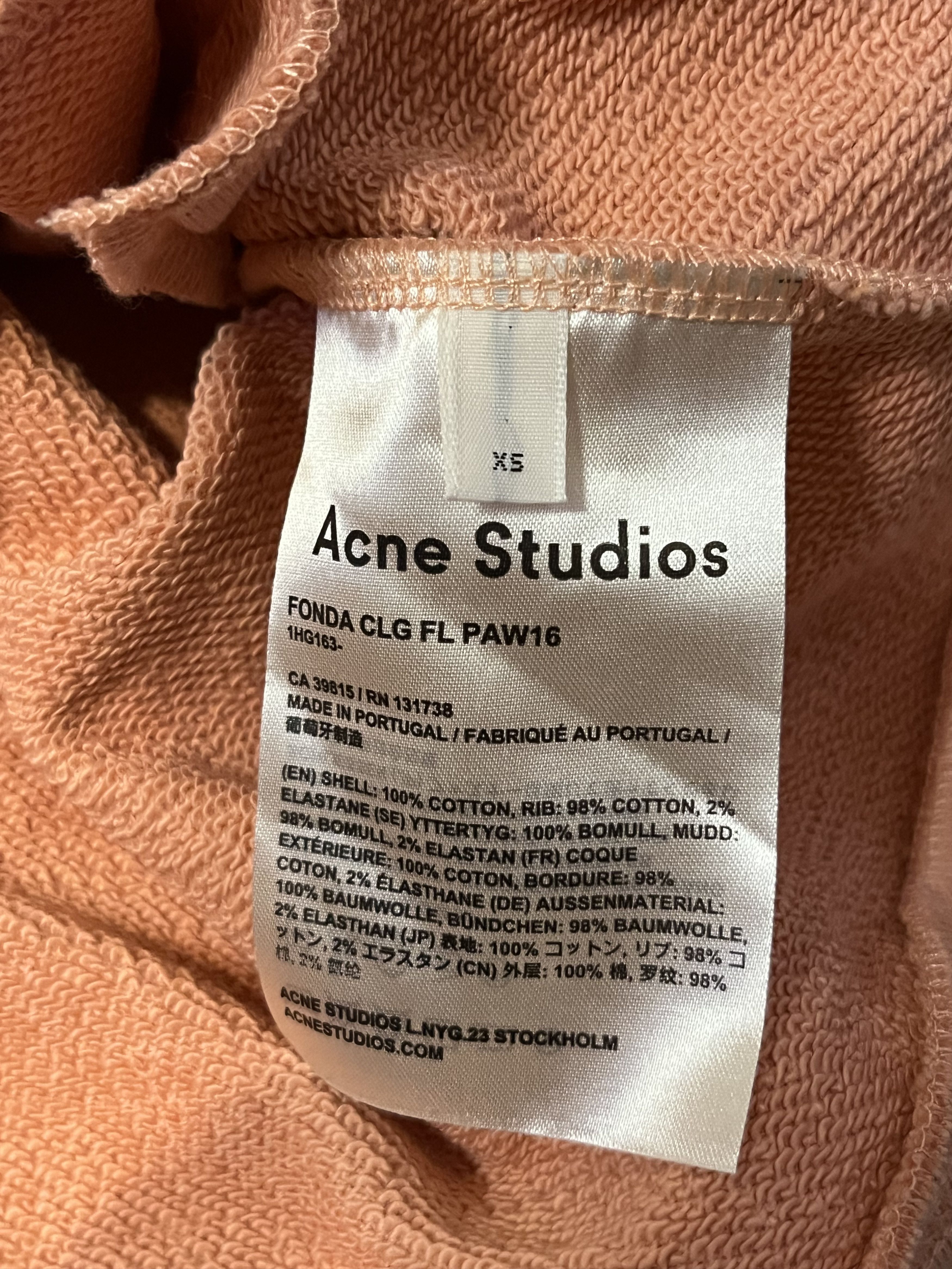 Acne Studios Acne Studios Fonda CLG FL Paw16 Peach Pink Hoodie Size XS / US 0-2 / IT 36-38 - 5 Thumbnail