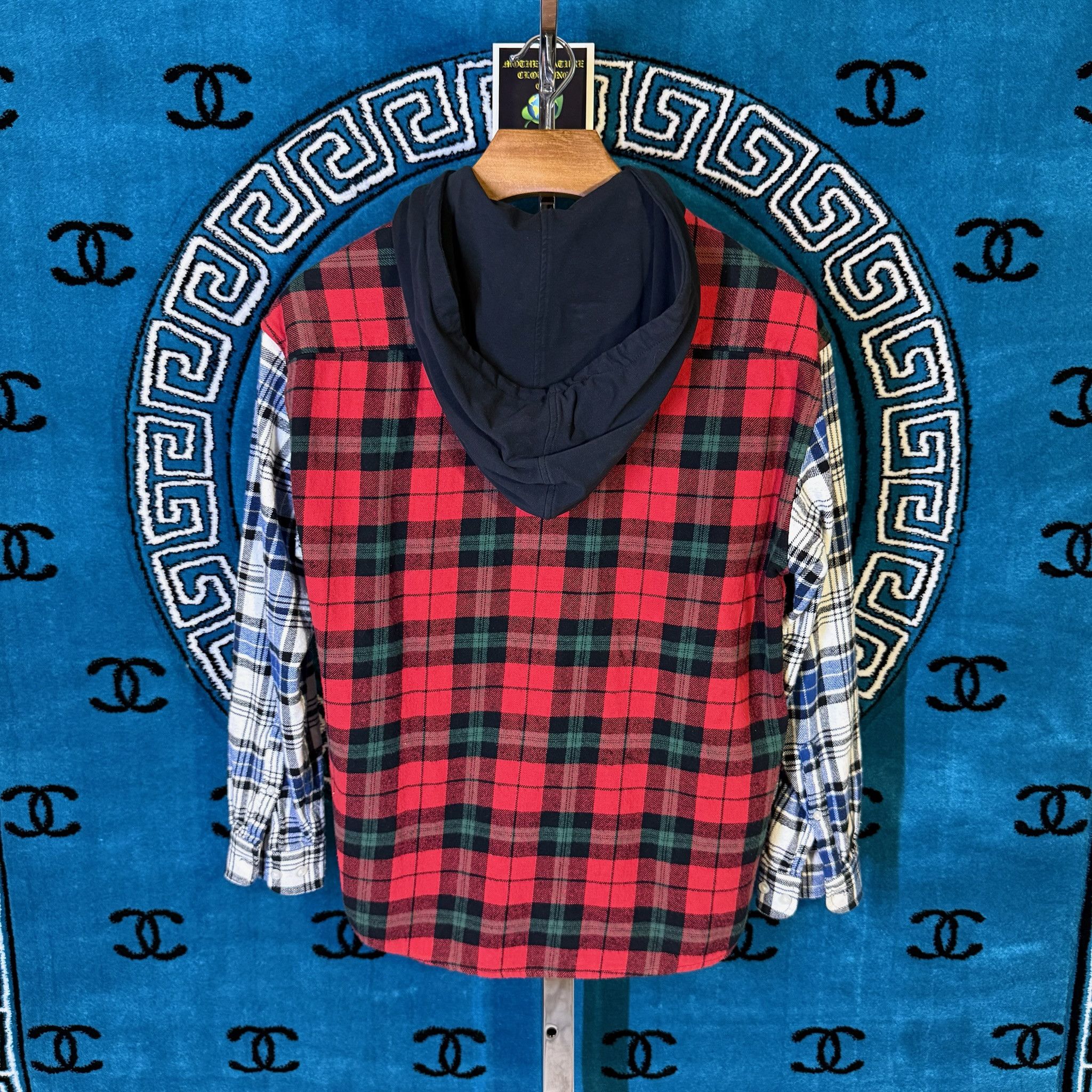 Other COLLUSION PATCHWORK FLANNEL PLAID L/S HOODIE Size US M / EU 48-50 / 2 - 2 Thumbnail