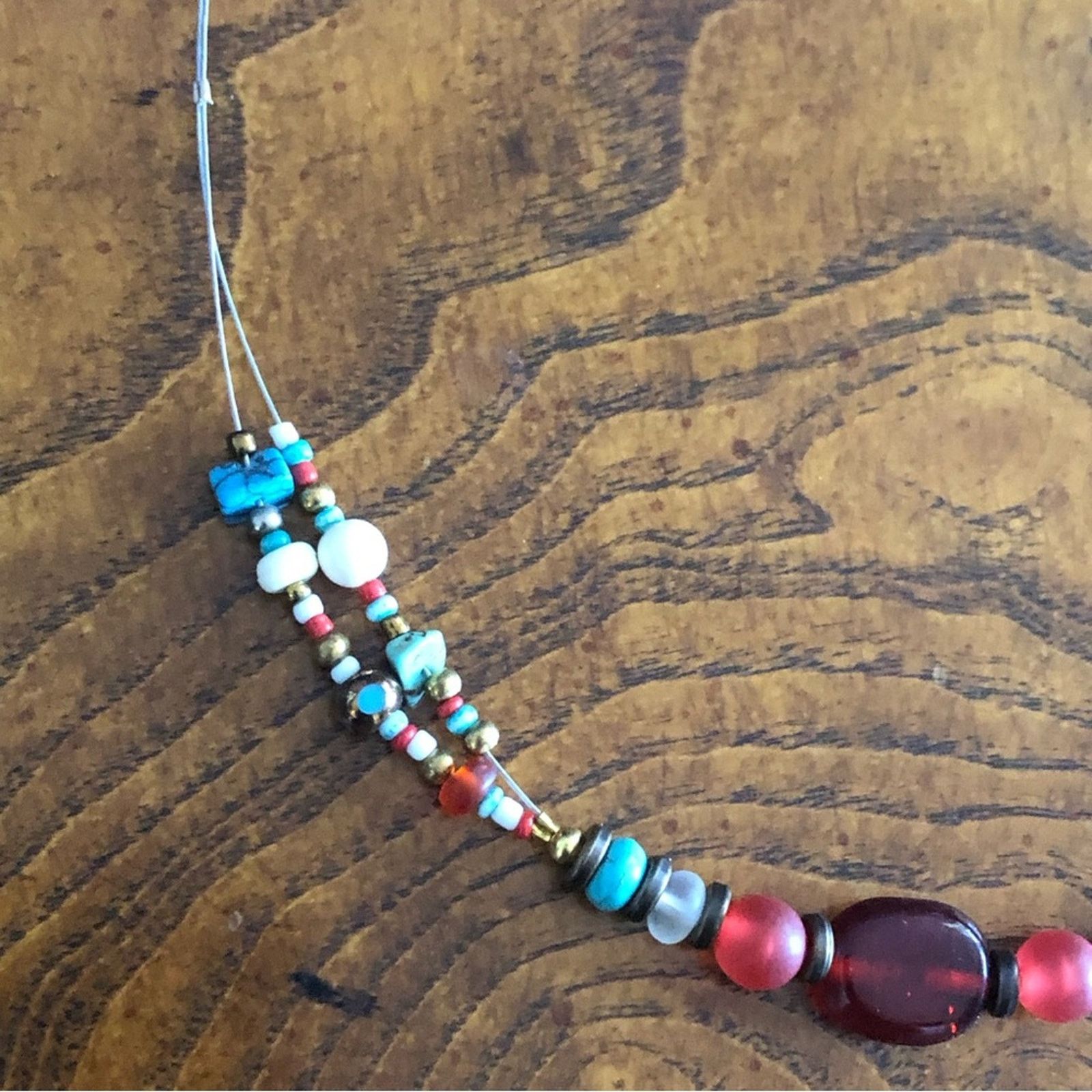 Handmade Handcrafted stainless steel wire natural stone necklace Size ONE SIZE - 8 Thumbnail