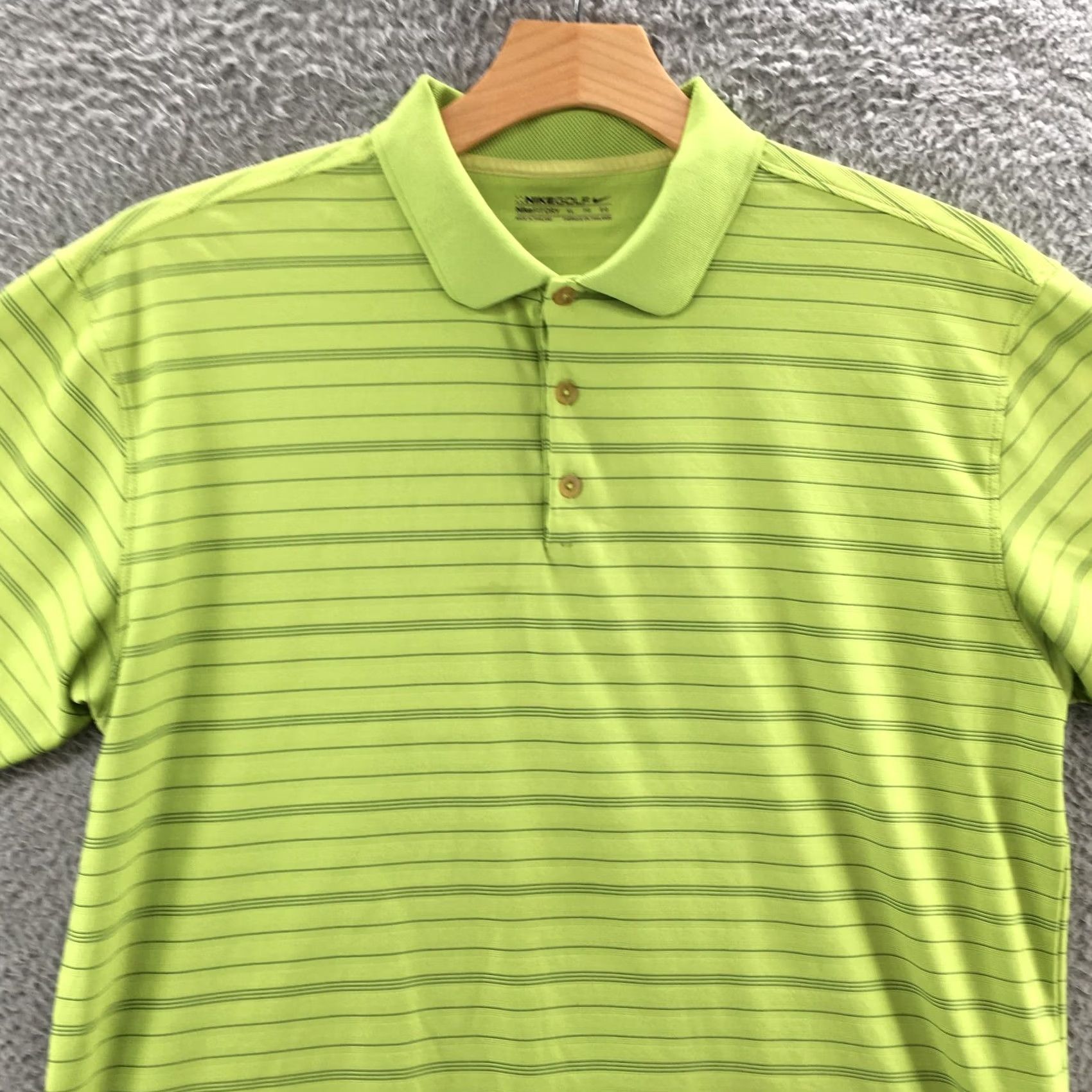 Nike Nike Golf Shirt Mens XL Green Polo Pinstriped Short Sleeve Casual Sports Buttons Size US XL / EU 56 / 4 - 2 Thumbnail