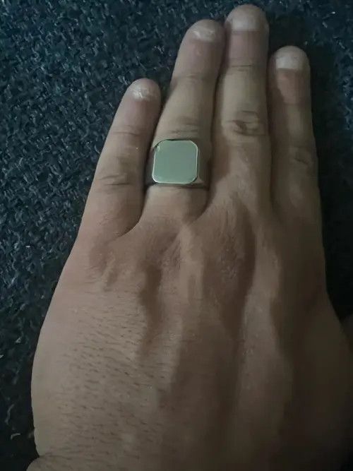 Jewelry Plain Bulky Heavy Stamp ring ( Size 7 to 13 ) Size ONE SIZE - 2 Thumbnail
