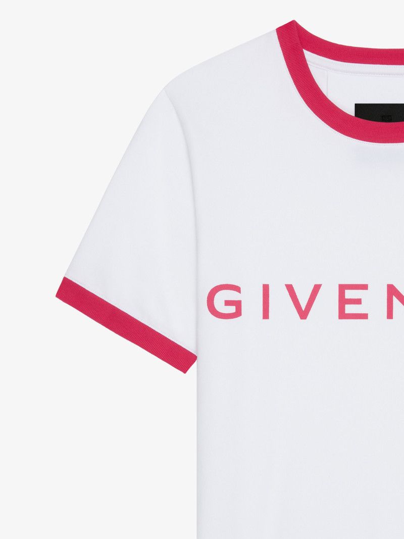 Givenchy o1w1db10326 Ringer T-Shirt in White/Pink Size S / US 4 / IT 40 - 5 Thumbnail
