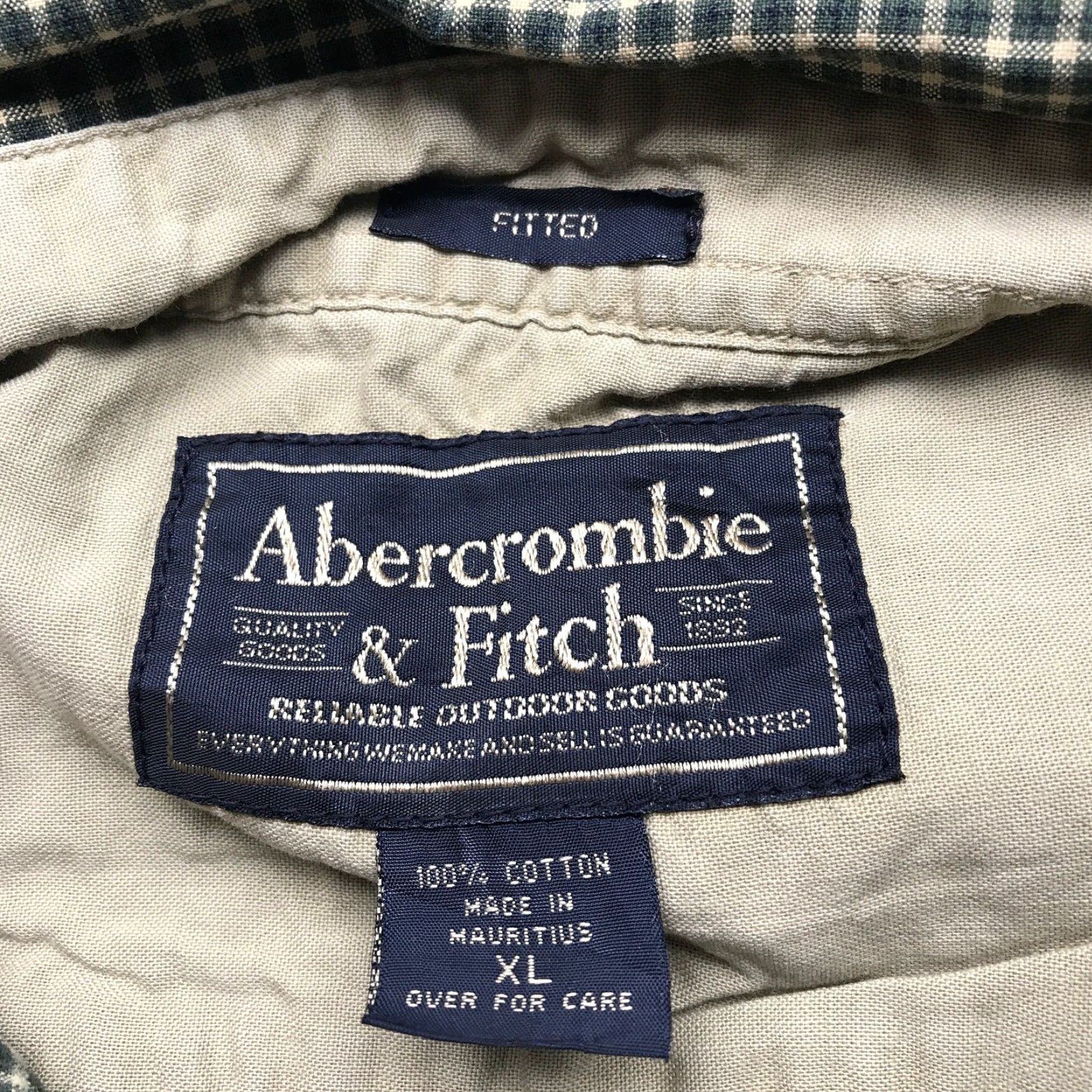 Abercrombie & Fitch VINTAGE Abercrombie & Fitch Green Grid Check Button Up Shirt Mens XL Long Sleeve Size US XL / EU 56 / 4 - 3 Thumbnail