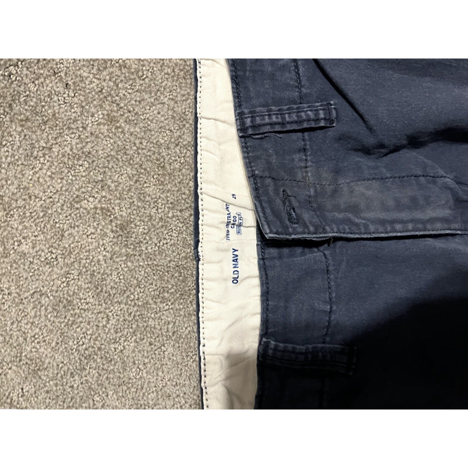 Old Navy Old Navy Mens Navy Blue Lived In Straight Flat Front 10" Chino Short - Size 29 Size US 29 - 3 Thumbnail