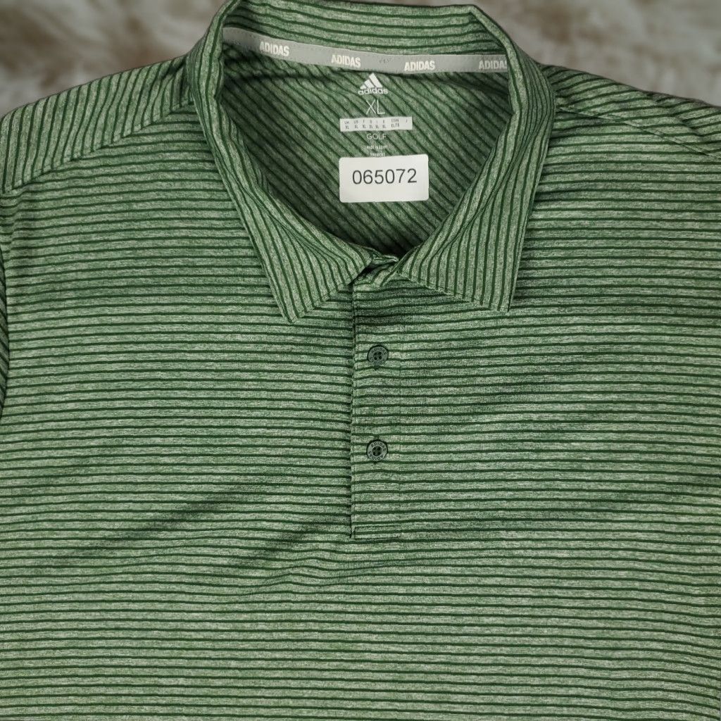 Adidas Adidas Polo Shirt Mens Size XL Green Striped Golf Casual Short Sleeve Size US XL / EU 56 / 4 - 1 Thumbnail