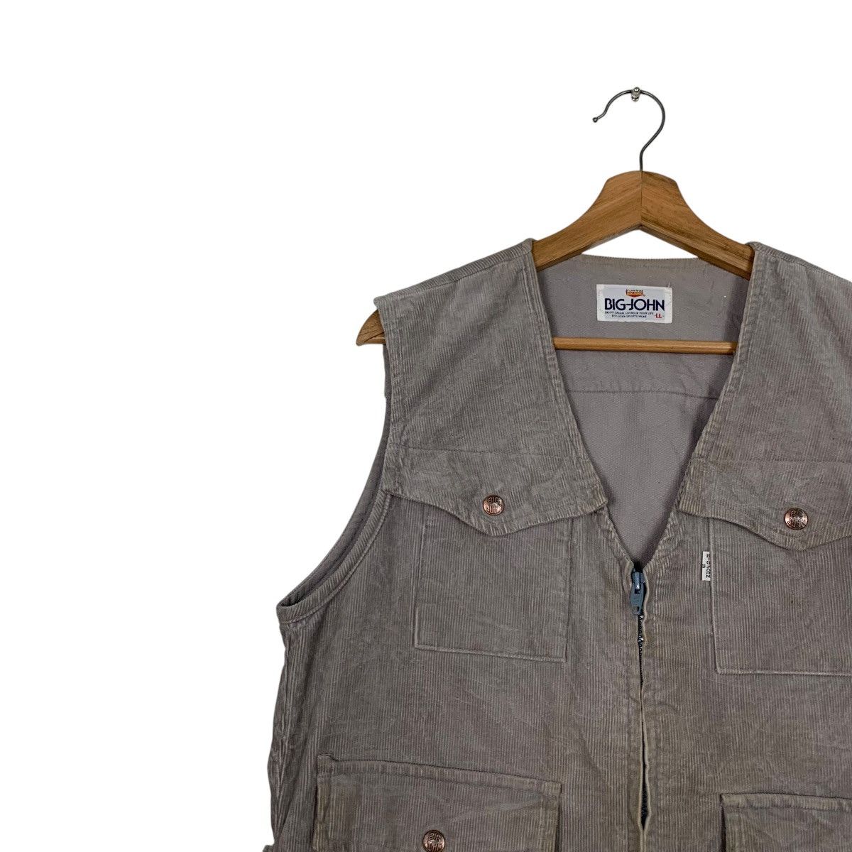 Big John Vintage 90's BIG JOHN Worker Corduroy Vest #2495-C112 Size US L / EU 52-54 / 3 - 5 Thumbnail