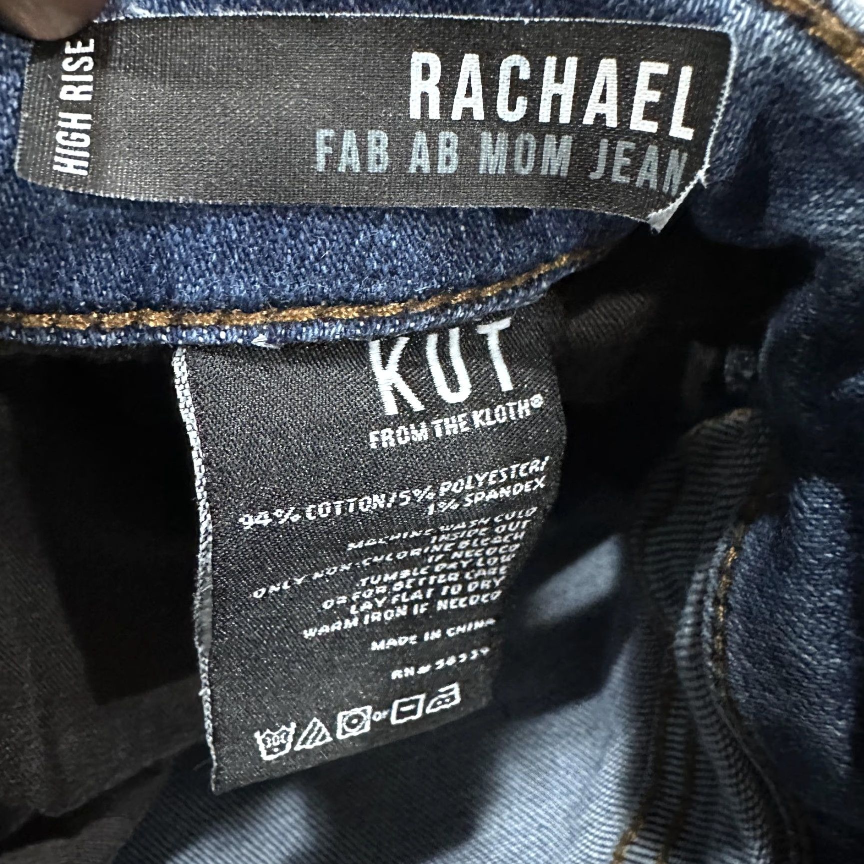 Vintage KUT from the Kloth Jeans Womens 16W Blue Rachael Mom High Rise DIY Raw Hem Size 38" / US 16 / IT 52 - 3 Thumbnail