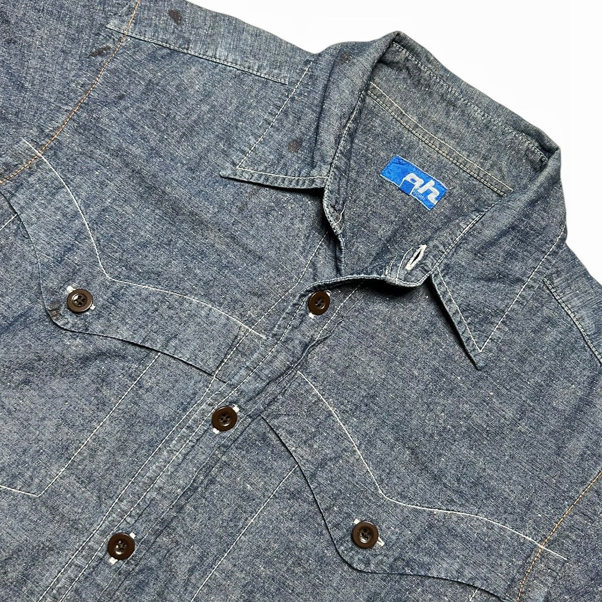 ABAHOUSE × Japanese Brand Abahouse Japan Western Short Sleeve Chambray Work Shirt Size US M / EU 48-50 / 2 - 5 Thumbnail