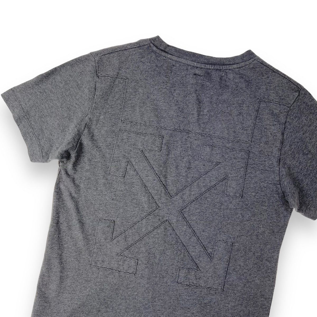 image of Off White Off-White Cutout Arrows Grey T Shirt, Men's (Size Small)