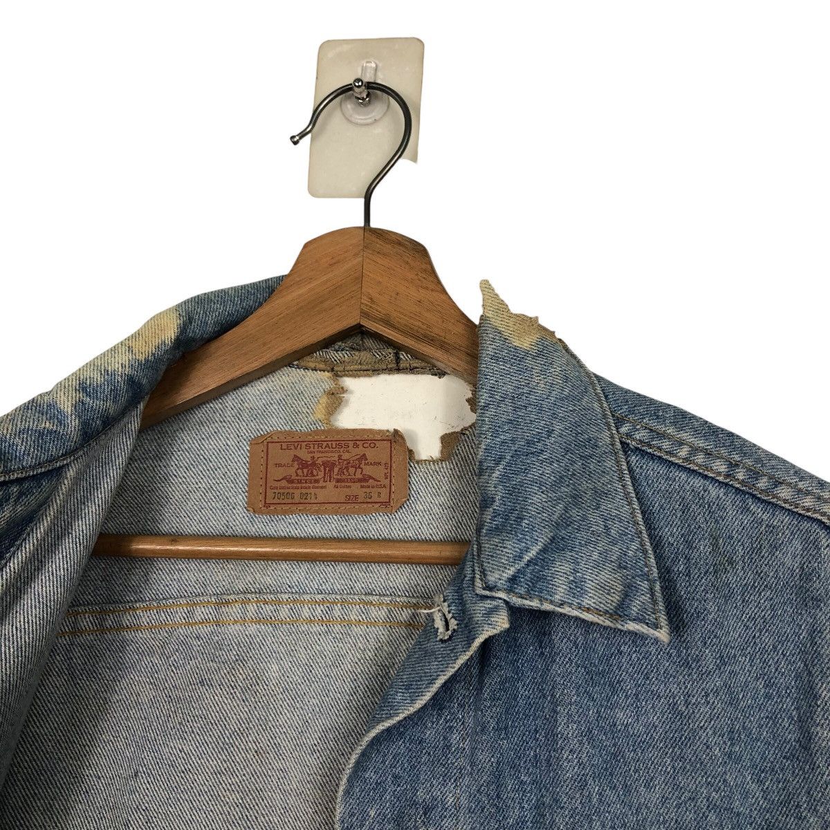 Levi's 📌Vintage Trucker Denim Jacket Distressed Levi's Made in Usa Size US M / EU 48-50 / 2 - 17 Thumbnail