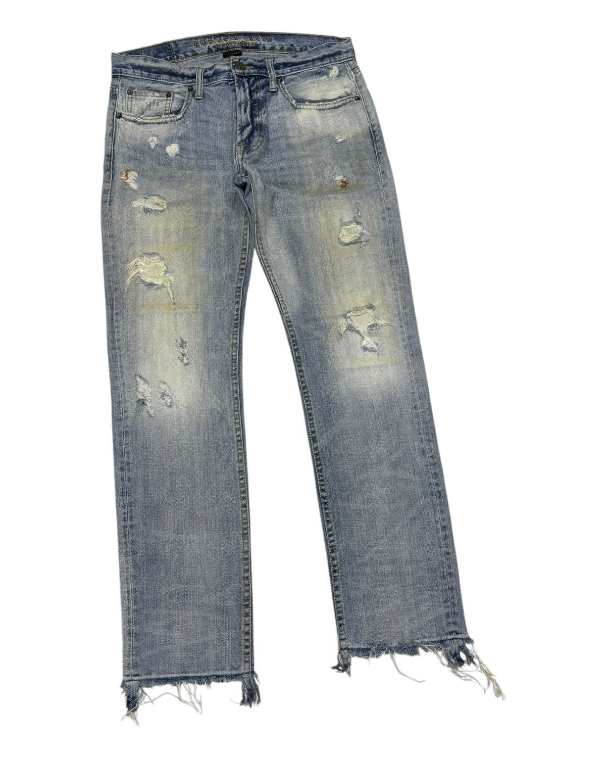 Japanese Brand × Vintage Vintage Ripped Distressed Denim Jeans American Eagle Slim Size US 33 - 5 Thumbnail