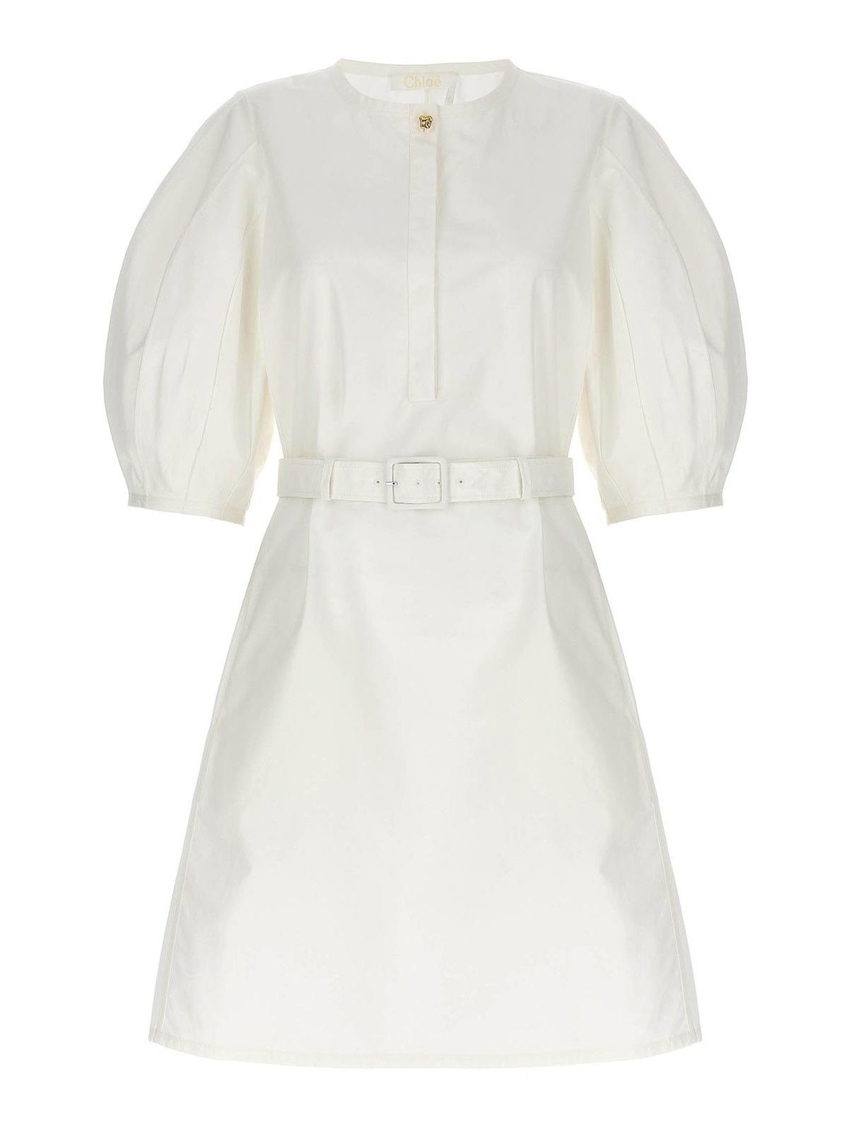 Chloe o1loc1c10425 Belted Dress in Buttercream Size S / US 4 / IT 40 - 1 Thumbnail