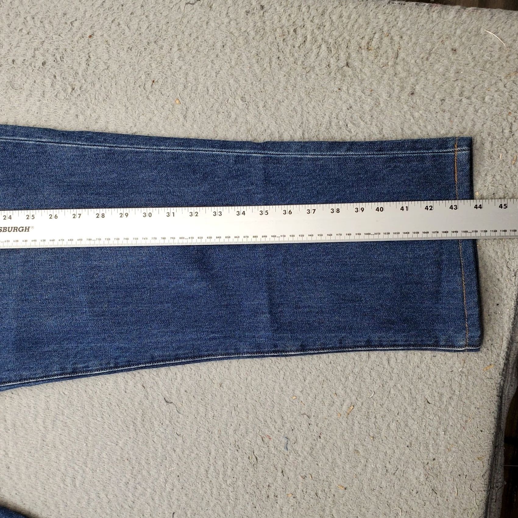 Lands' End Lands' End Jeans Mens 46 Blue Denim Straight Leg Regular High Waist 100% Cotton Pockets Belt 33.25 Inseam 43.75 Outseam Vintage No Size US 30 / EU 46 - 3 Thumbnail