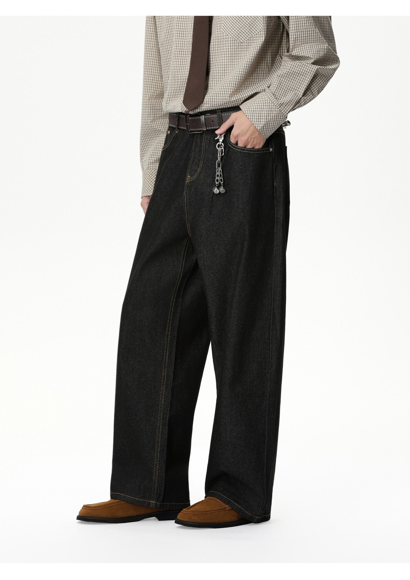 Jean Men's Loose Wide-Leg Cleanfit Casual Straight Leg Jeans Size US 32 / EU 48 - 5 Thumbnail