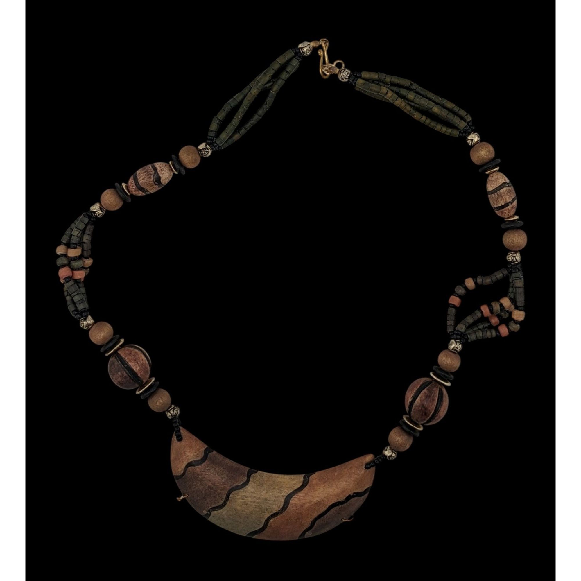 Other Vintage Tribal Hand Painted Wooden Beaded Necklace Size ONE SIZE - 3 Thumbnail