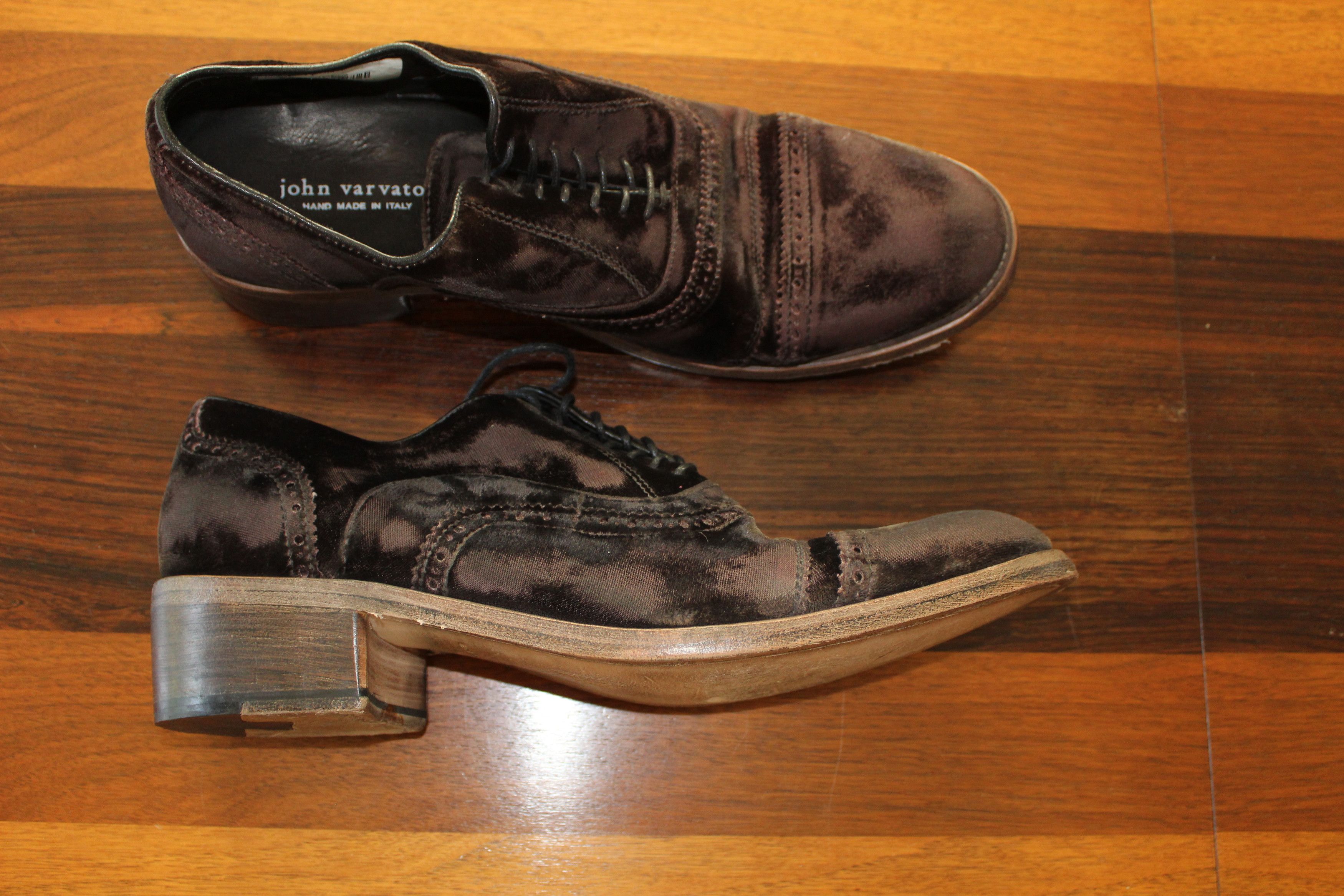 John Varvatos Varvatos #2122 “Parisian Double Balmoral” – Oxblood Velvet Size US 11 / EU 44 - 6 Thumbnail