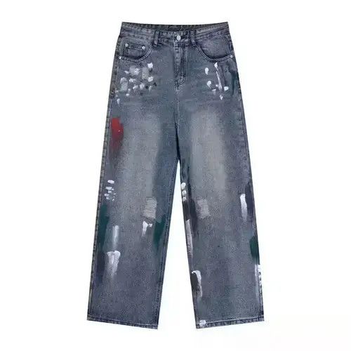 Vintage Blue fade paint distressed baggy pants Size US 32 / EU 48 - 3 Thumbnail