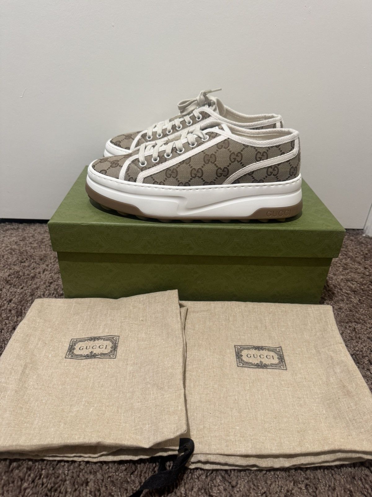 Gucci GG Canvas Low Top Platform Sneakers Size US 9 / IT 39 - 3 Thumbnail