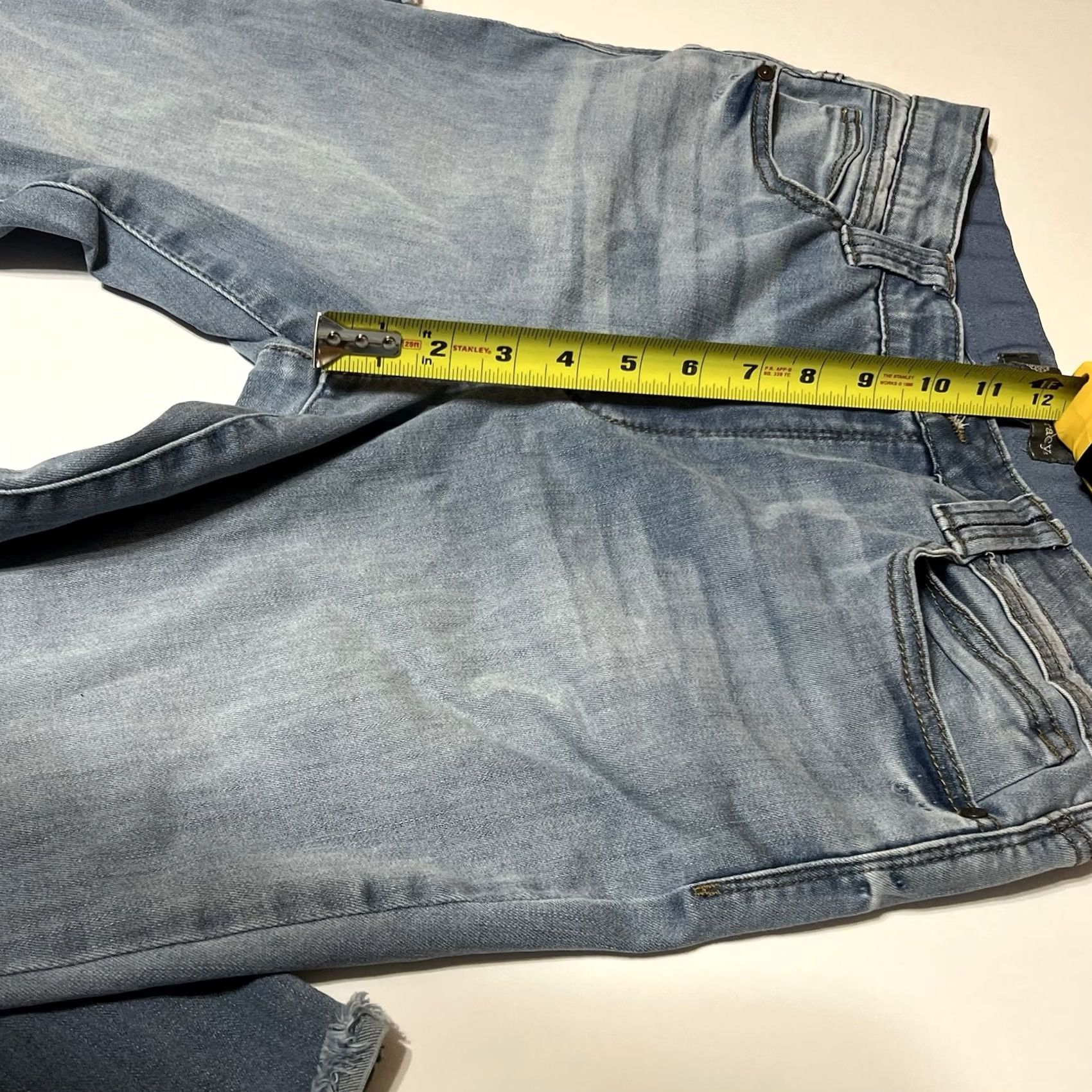 Vintage Democracy Ab Technology Cropped Boot Cut Jeans Raw Hem Blue 12 Women Size 34" / US 12 / IT 48 - 4 Thumbnail