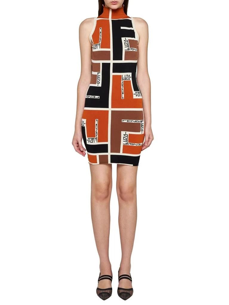 Fendi o1y0925 Mini Dress in Multicolor Size S / US 4 / IT 40 - 5 Thumbnail