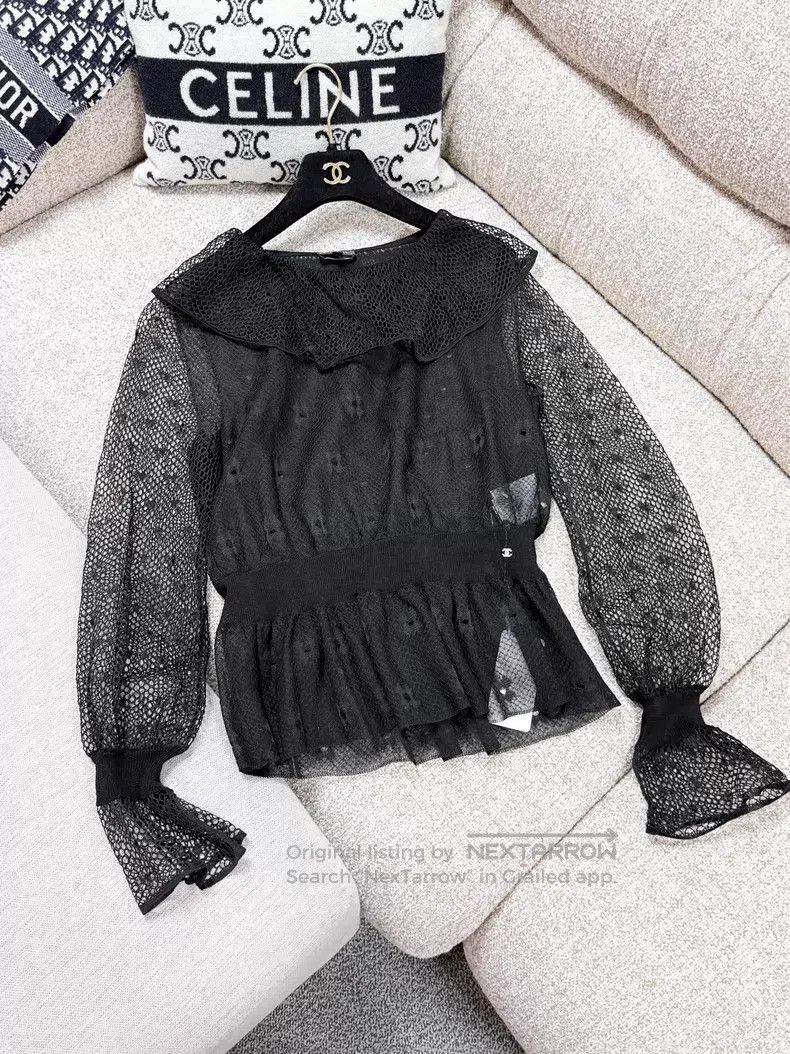 Chanel Chanel Lace transparent ruffle long sleeves Size XS / US 0-2 / IT 36-38 - 3 Thumbnail