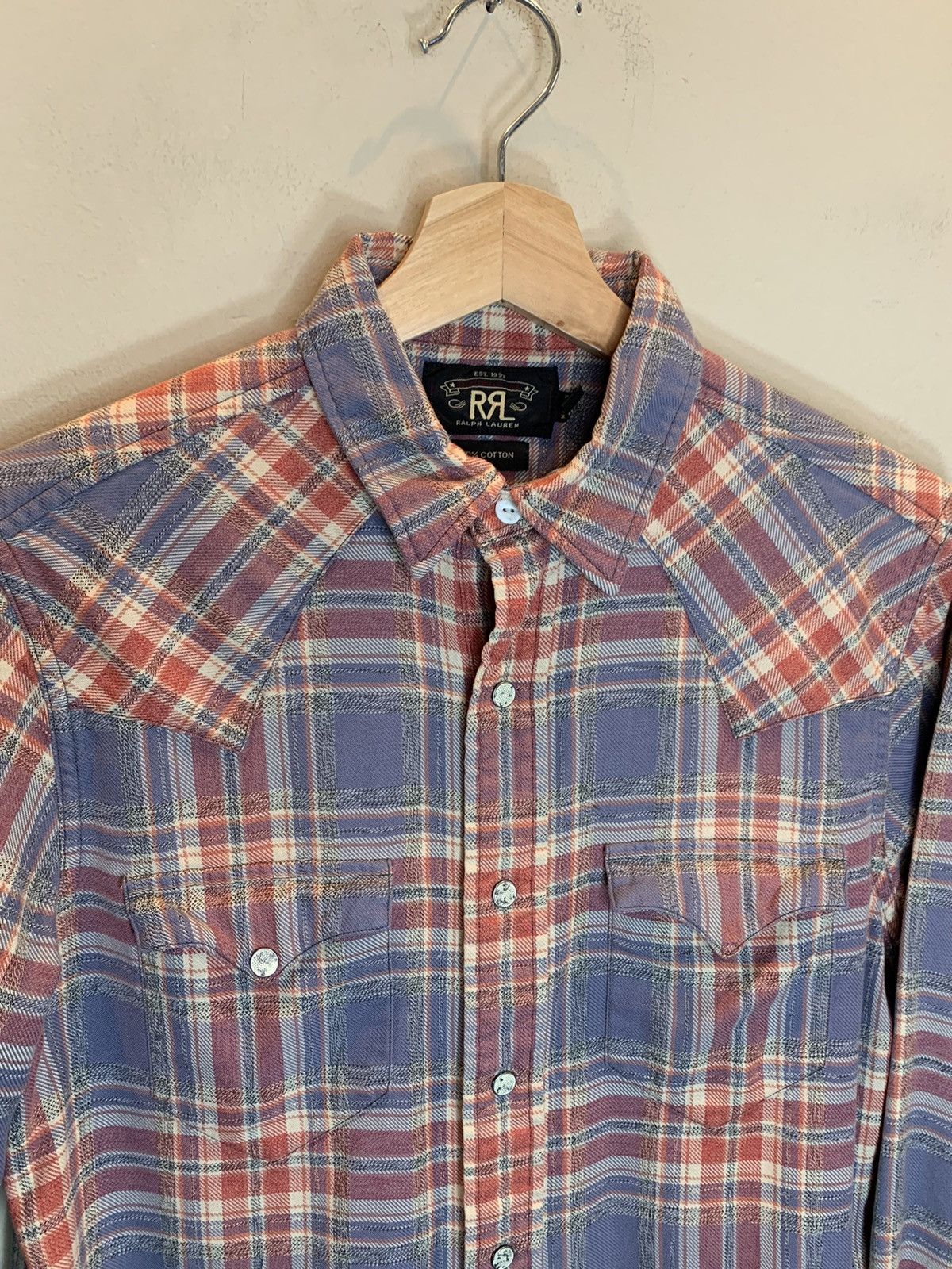 RRL Ralph Lauren RARE* RRL Ralph Lauren Plaid Distressed Western Button Shirt Size US S / EU 44-46 / 1 - 4 Thumbnail