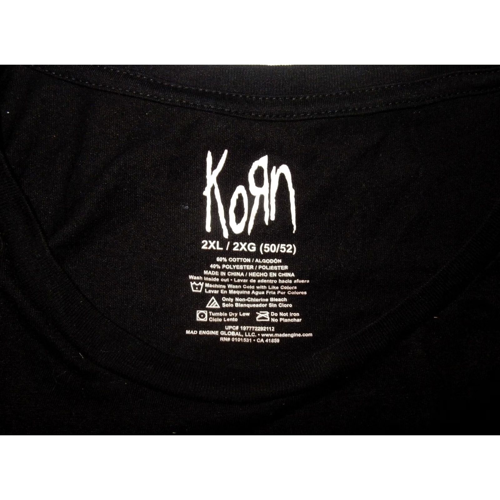 Vintage Korn T-Shirt Men Black 2XL Short Sleeve Cotton Shirt Mens Size US XXL / EU 58 / 5 - 2 Thumbnail