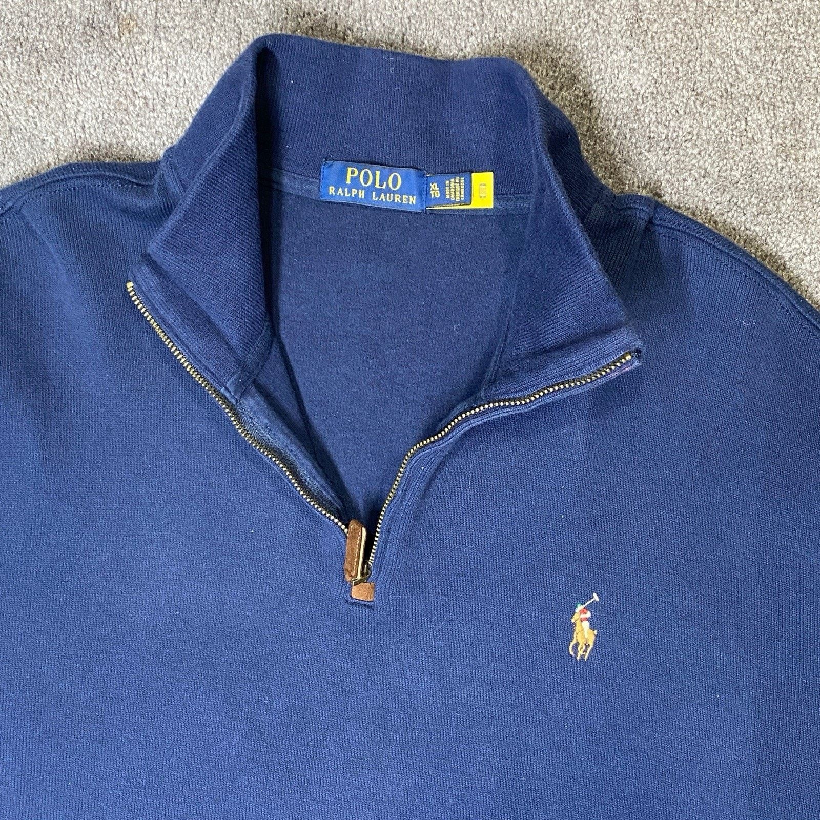 Polo Ralph Lauren Polo Men XL TG Blue 1/4Zip Pullover Mockneck Sweater Size US XL / EU 56 / 4 - 5 Thumbnail
