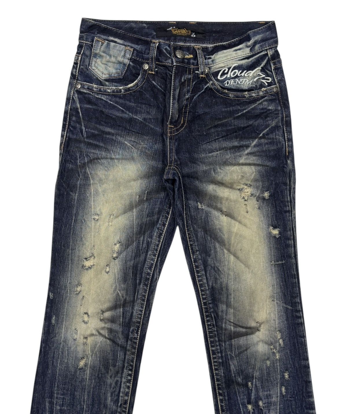 Affliction 🔥Vintage Skulls Denim Cloud72 Distressed Denim Jeans Lgb Size US 30 / EU 46 - 4 Thumbnail