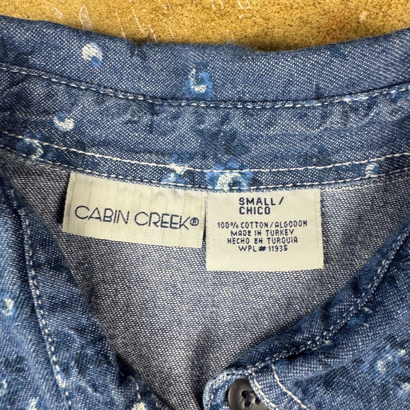 Cabin Creek Vtg Cabin Creek Women’s S Denim Floral Button Up Cottagecore Size S / US 4 / IT 40 - 6 Thumbnail