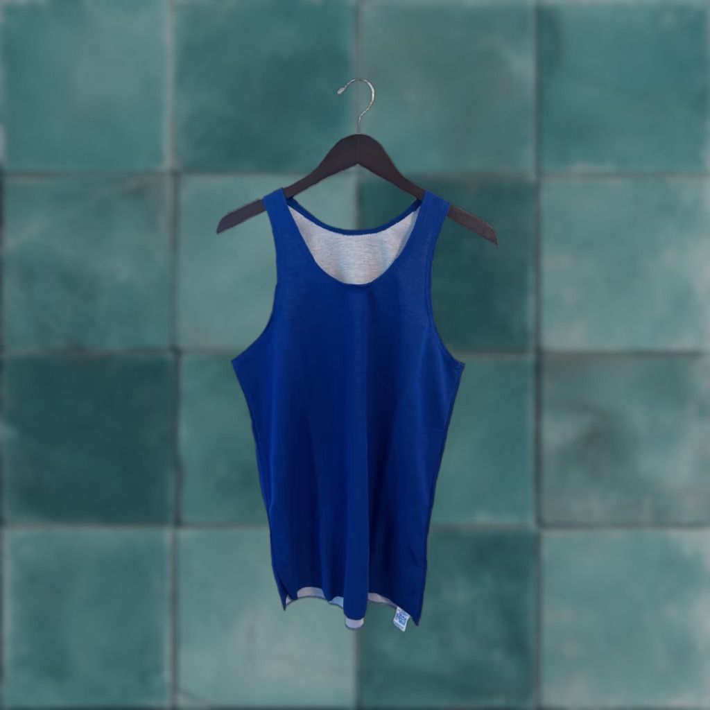 Russell Athletic VINTAGE Russell Athletic Reversible Basketball Tank Top Mens L NWOT 80s Royal Blue & White Jersey Deadstock 26" long 18.5" across Size US L / EU 52-54 / 3 - 1 Thumbnail