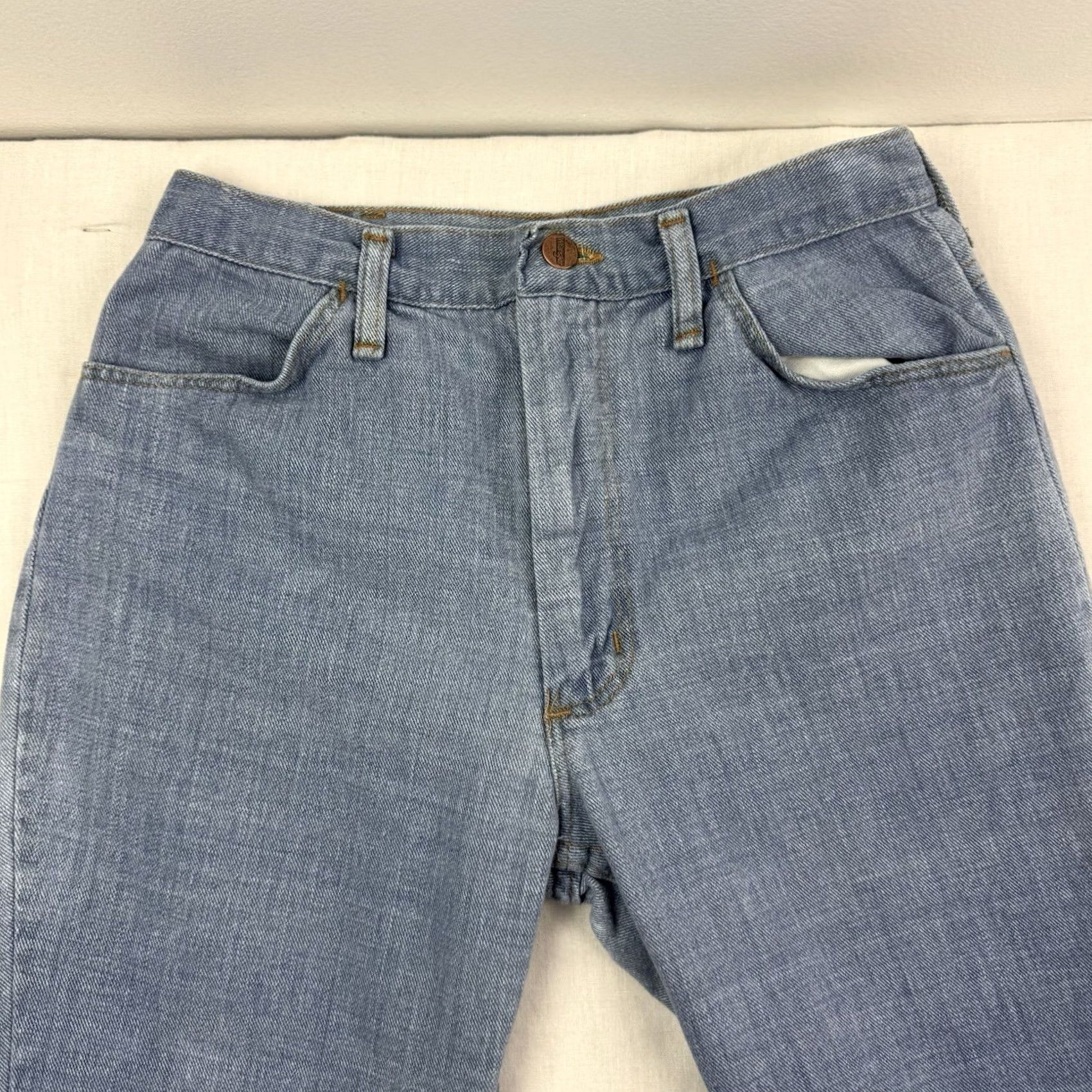 Wrangler VINTAGE Wrangler Bootcut Jeans Womens 26x27 80s 70s Hipster Hippie Faded Repairs Size 26" / US 2 / IT 38 - 2 Thumbnail