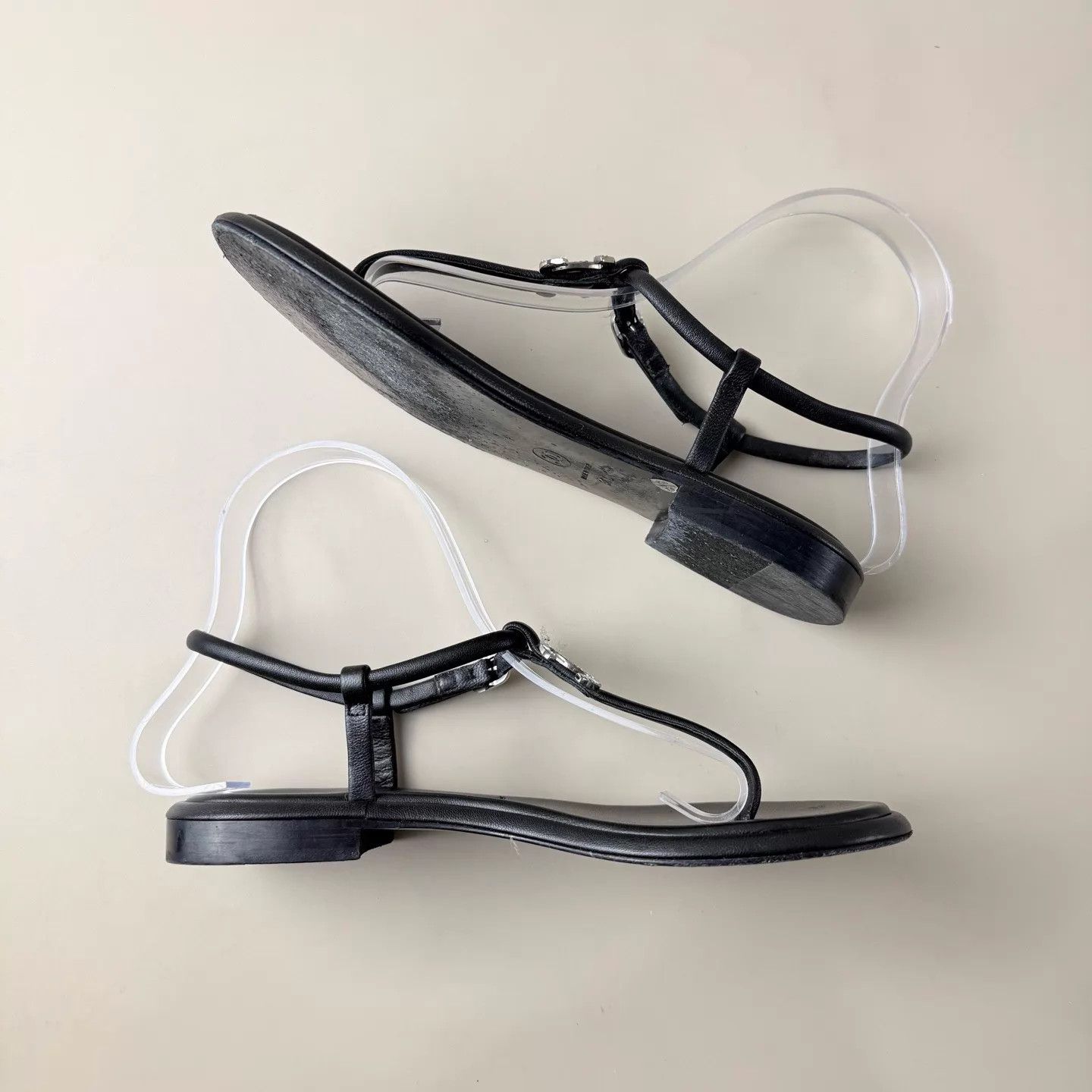 Chanel Chanel Black Silver Double C Silver Buckle Sandals EU36 Size US 5.5 / IT 35.5 - 6 Thumbnail