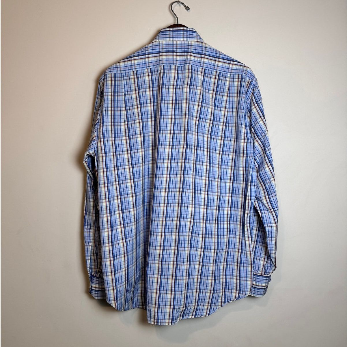 Etro ETRO Light Blue Plaid Button Down Dress Shirt - Size L Size US L / EU 52-54 / 3 - 2 Thumbnail