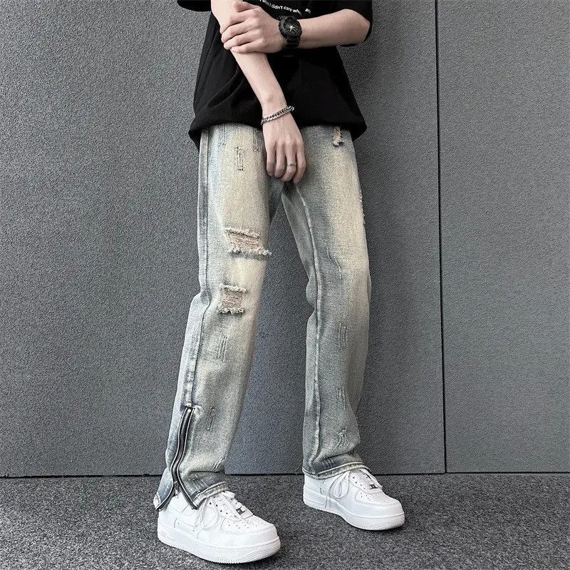 Japanese Brand × Jean Retro loose straight zipper jeans Size US 30 / EU 46 - 1 Thumbnail