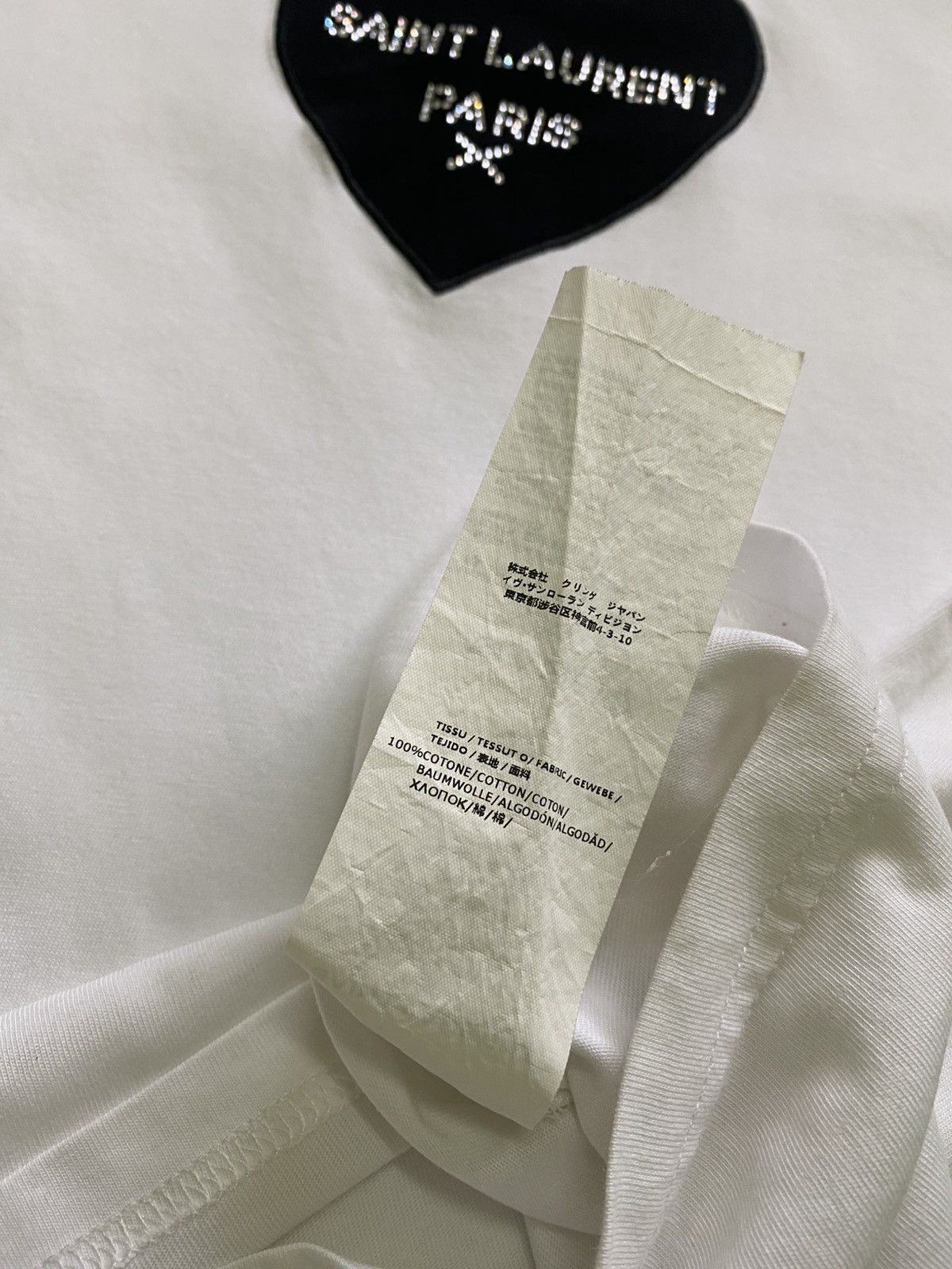Hedi Slimane × Saint Laurent Paris Vintage Saint Laurent Paris Rhinestone Tee Size US M / EU 48-50 / 2 - 9 Thumbnail
