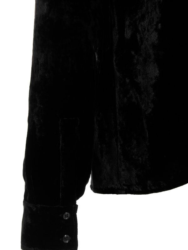 Tom Ford o1y0226 Velvet Shirt in Black Size S / US 4 / IT 40 - 4 Thumbnail