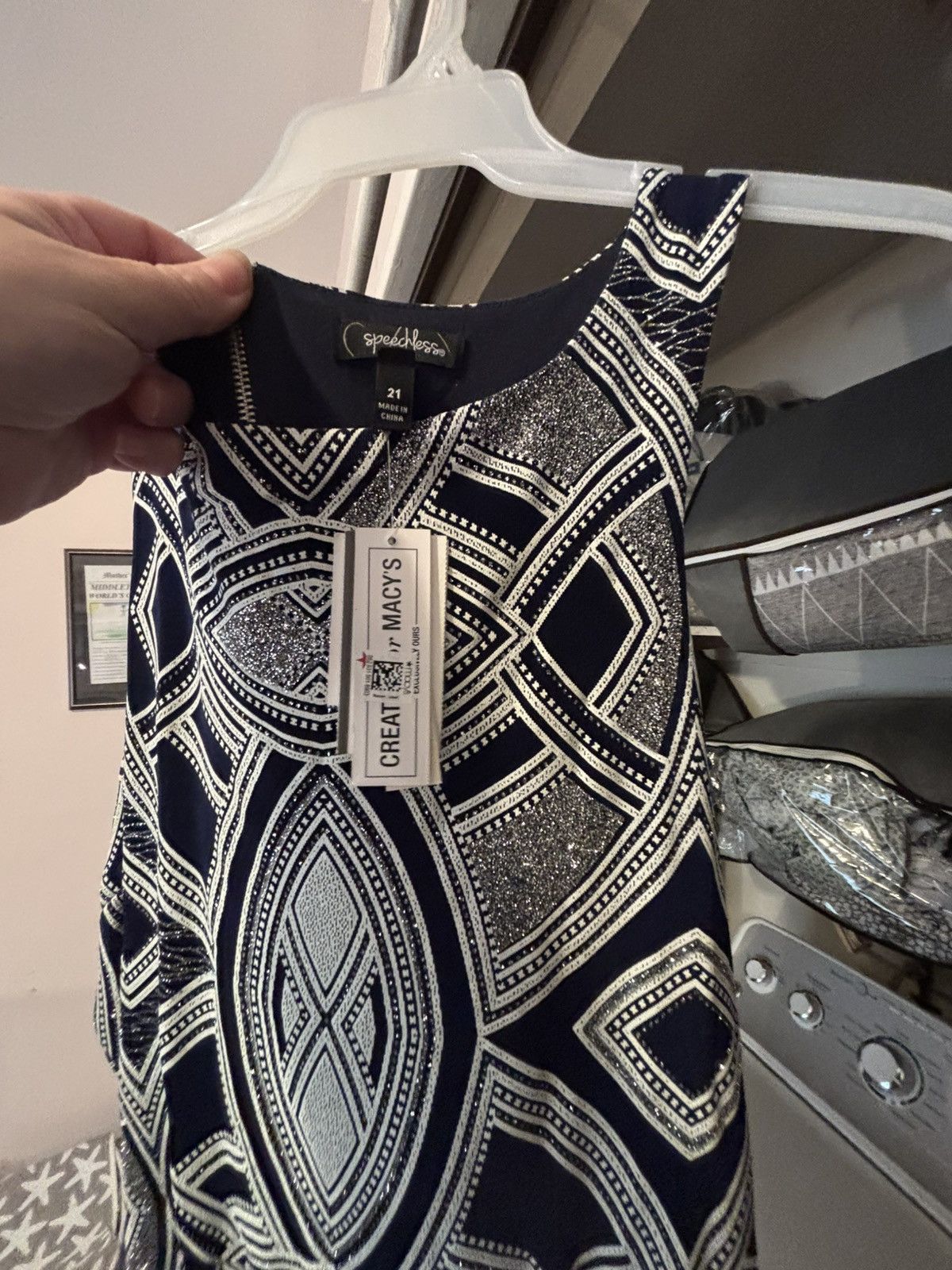 Macys NWT Navy and silver party dress size 21 Size 3XL / US 20-22 - 7 Thumbnail