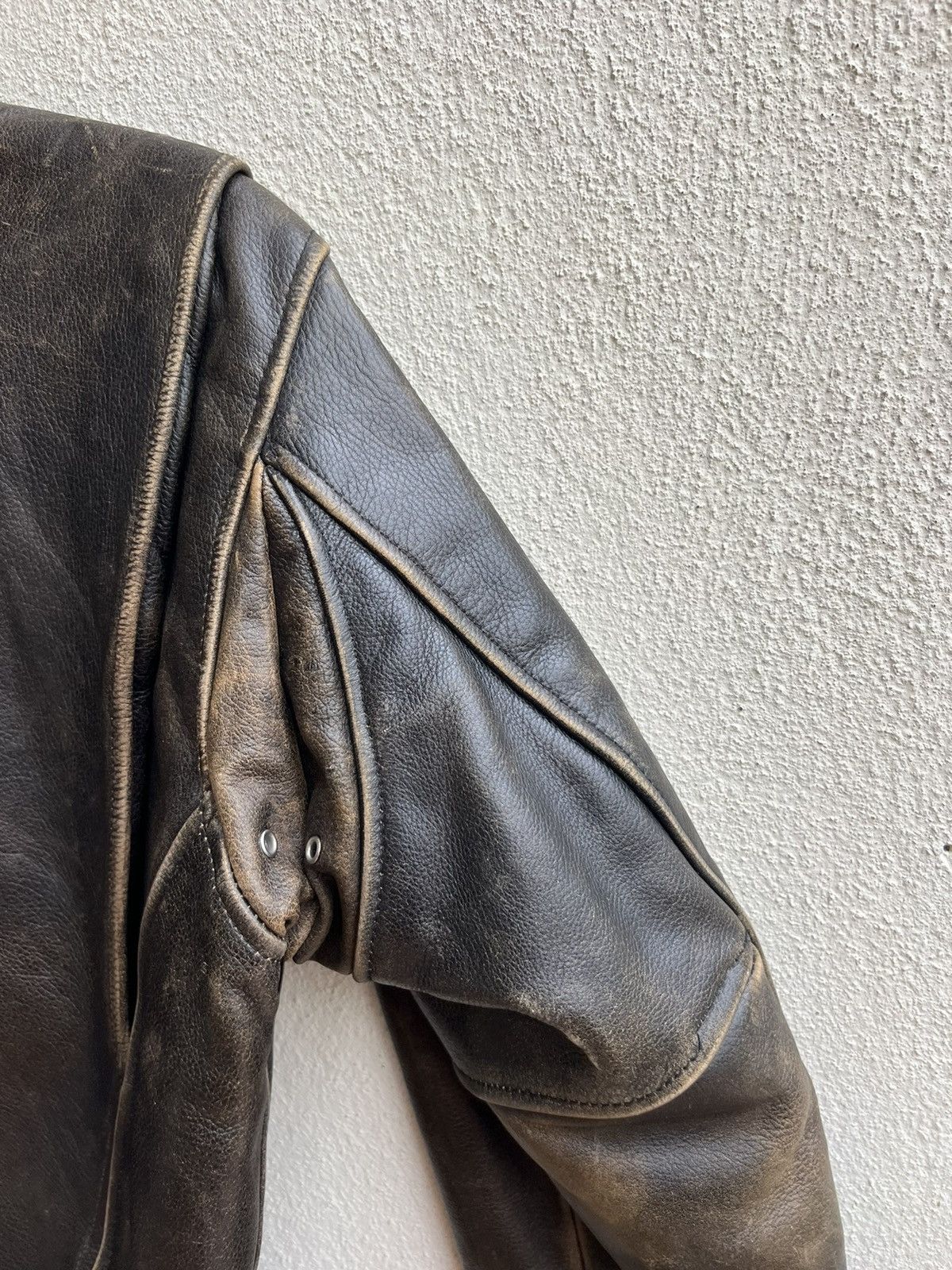 Leather Vintage R.B.C Legend Distressed Patina Leather Racer Jacket Size US S / EU 44-46 / 1 - 21 Thumbnail
