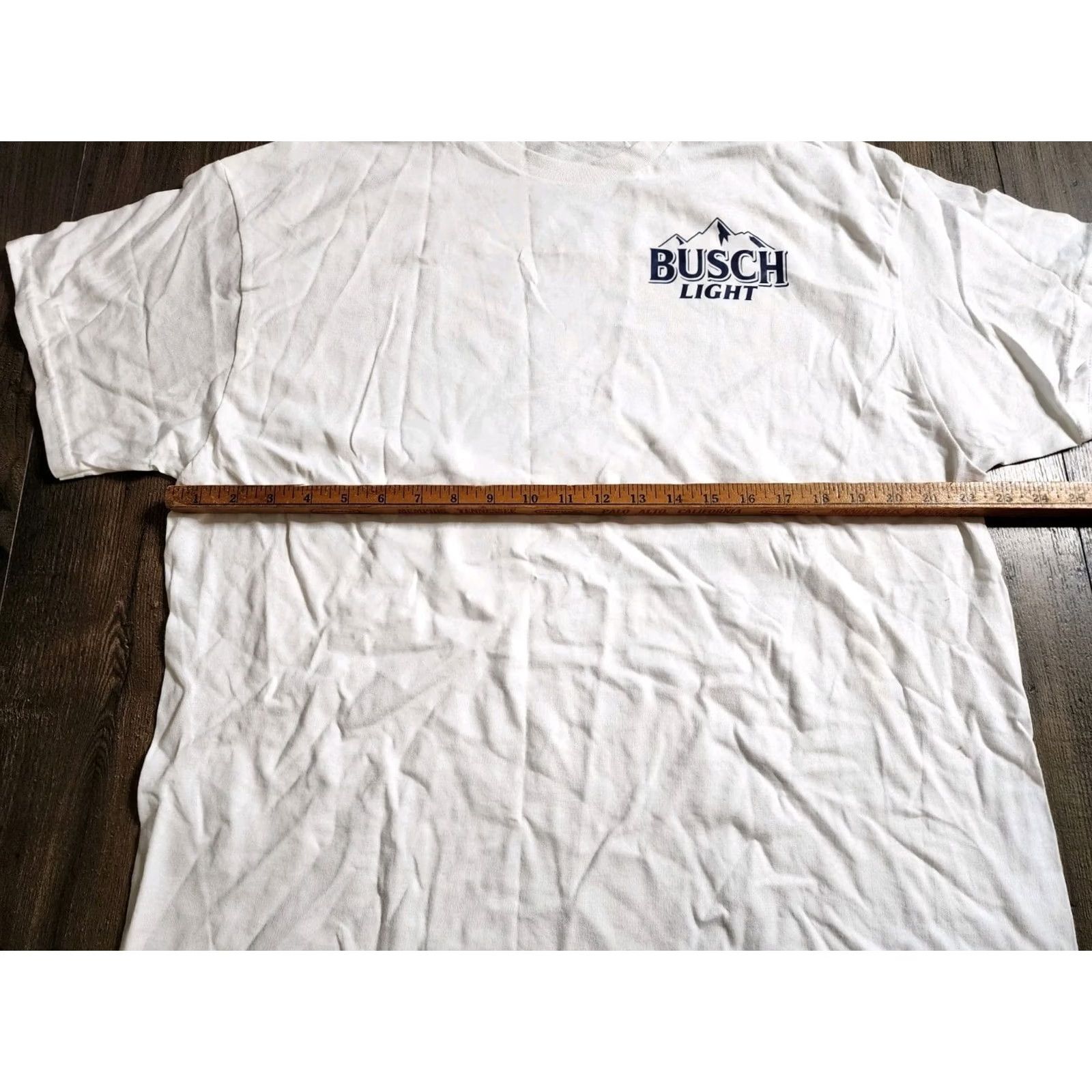 Gildan Gildan Mens XL Busch Light Beer Dog Fishing T Shirt Double-Sided White Crew Neck Short Sleeve Vintage: No (adjusted) Size US XL / EU 56 / 4 - 2 Thumbnail